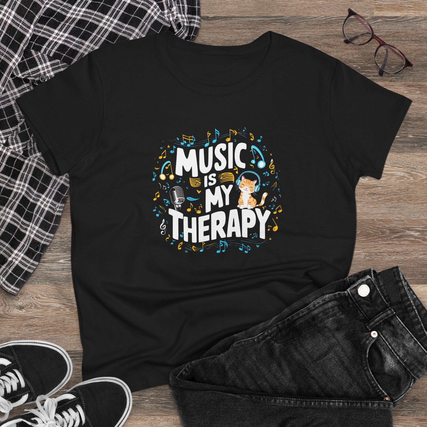 Music Is My Therapy Women Tshirts