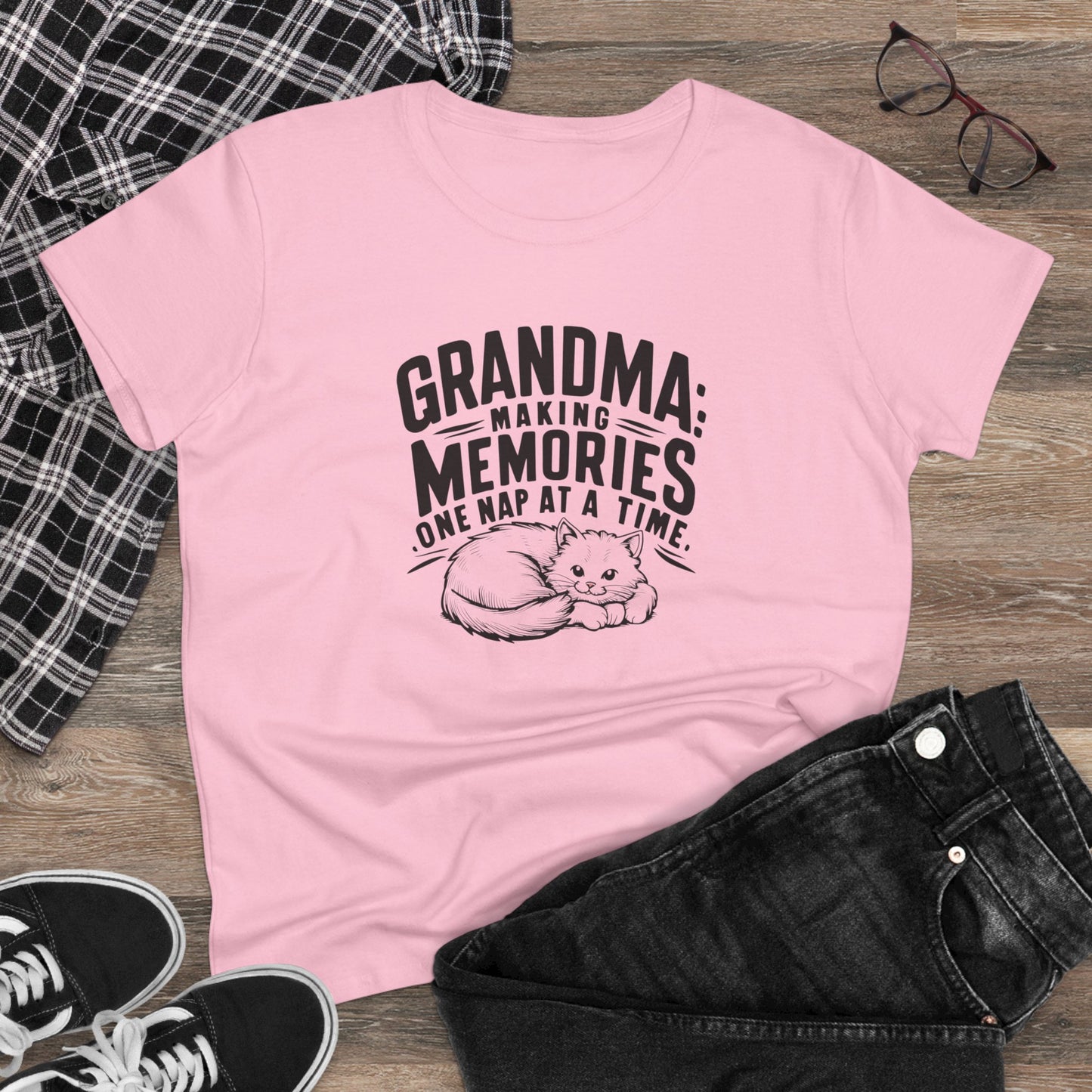 Grandpa Having Memory One Nap A Time Women Cotton Tshirt