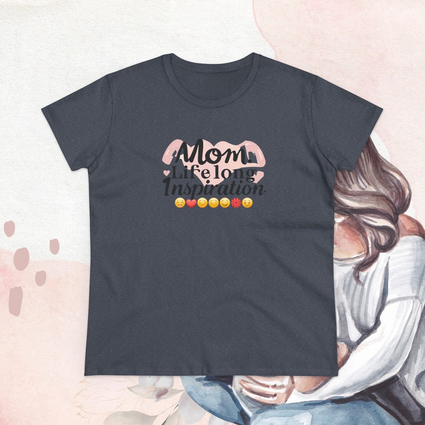 Mom Life Long Inspiration Women Cotton Tshirt