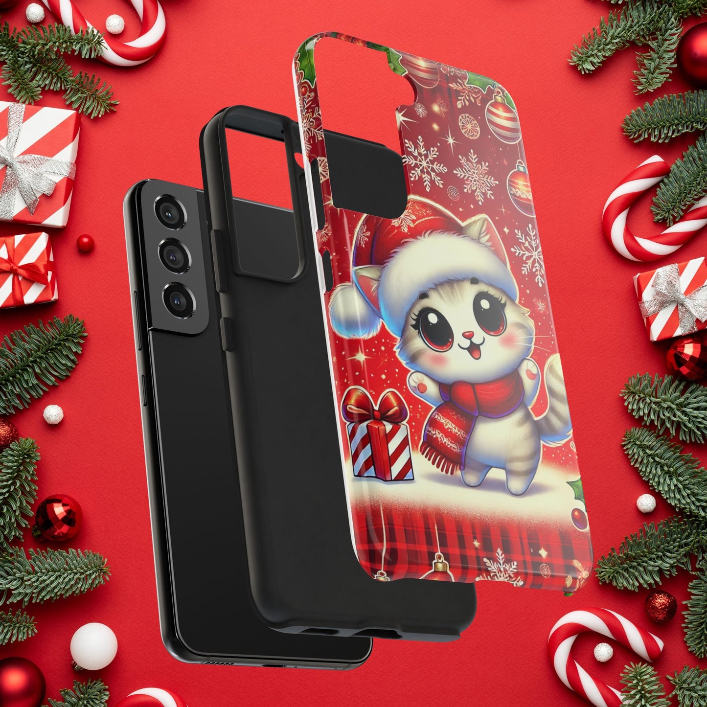 Merry Meows Wireless Charging Support Tough Case