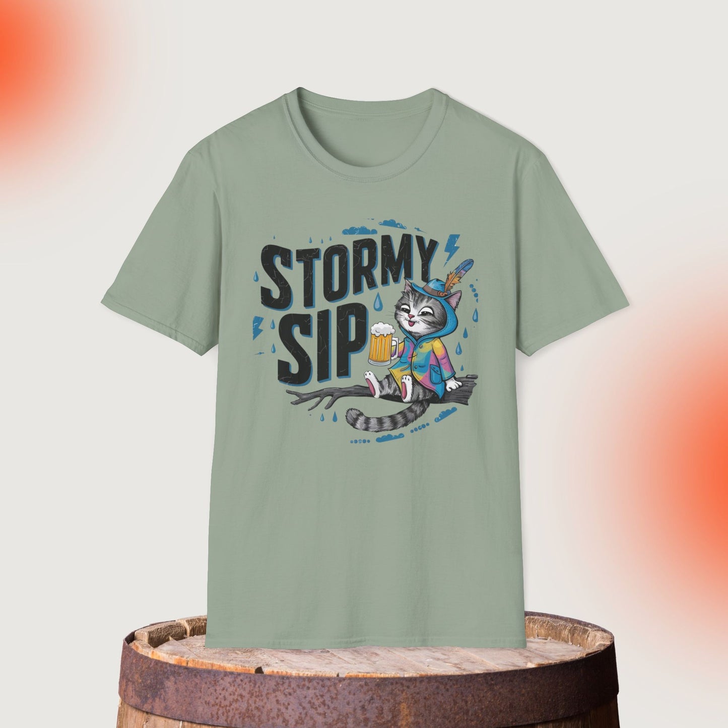Stormy Sip Cotton Men Tshirt