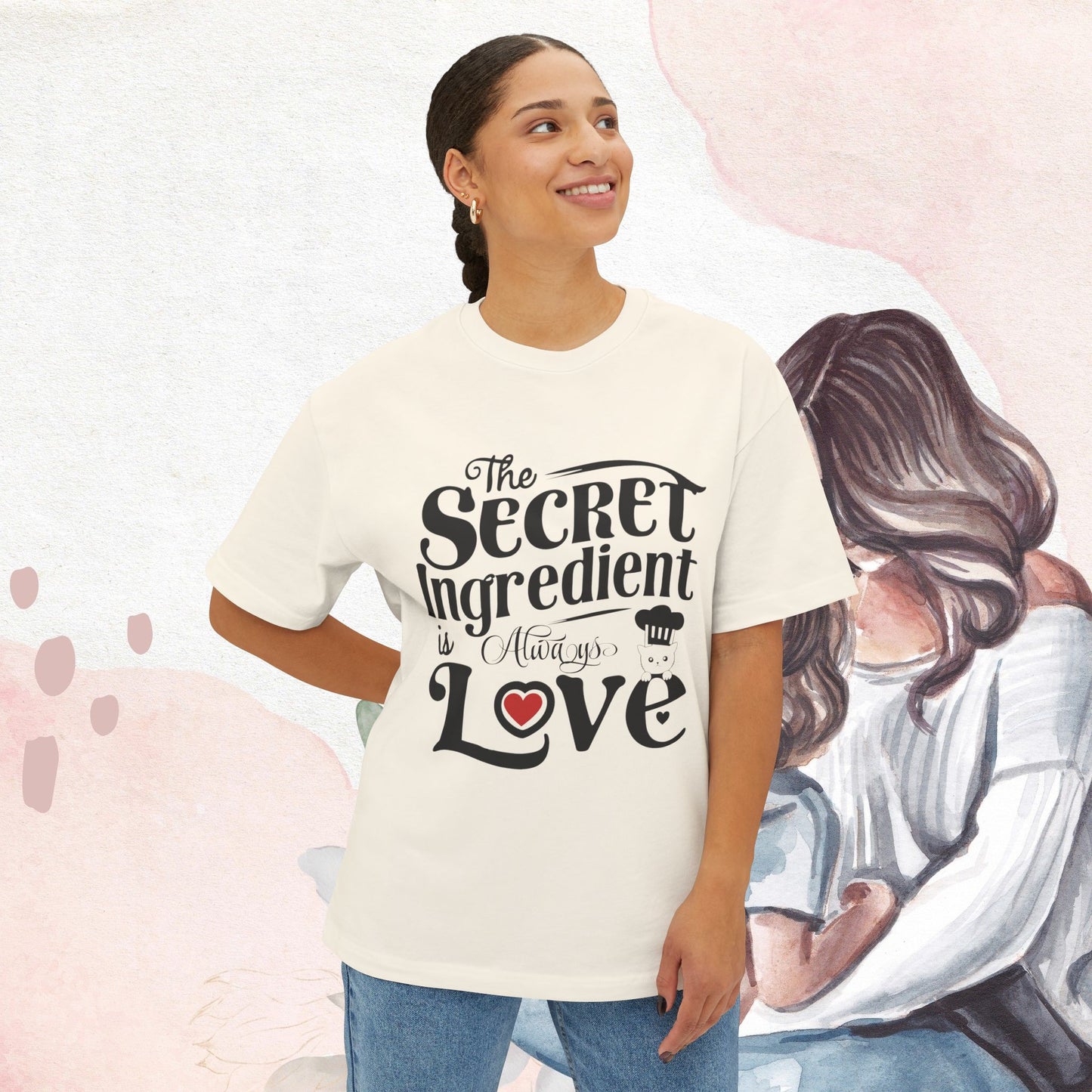 Secret Ingredient Is Always Love Unisex Oversized Boxy Tshirts