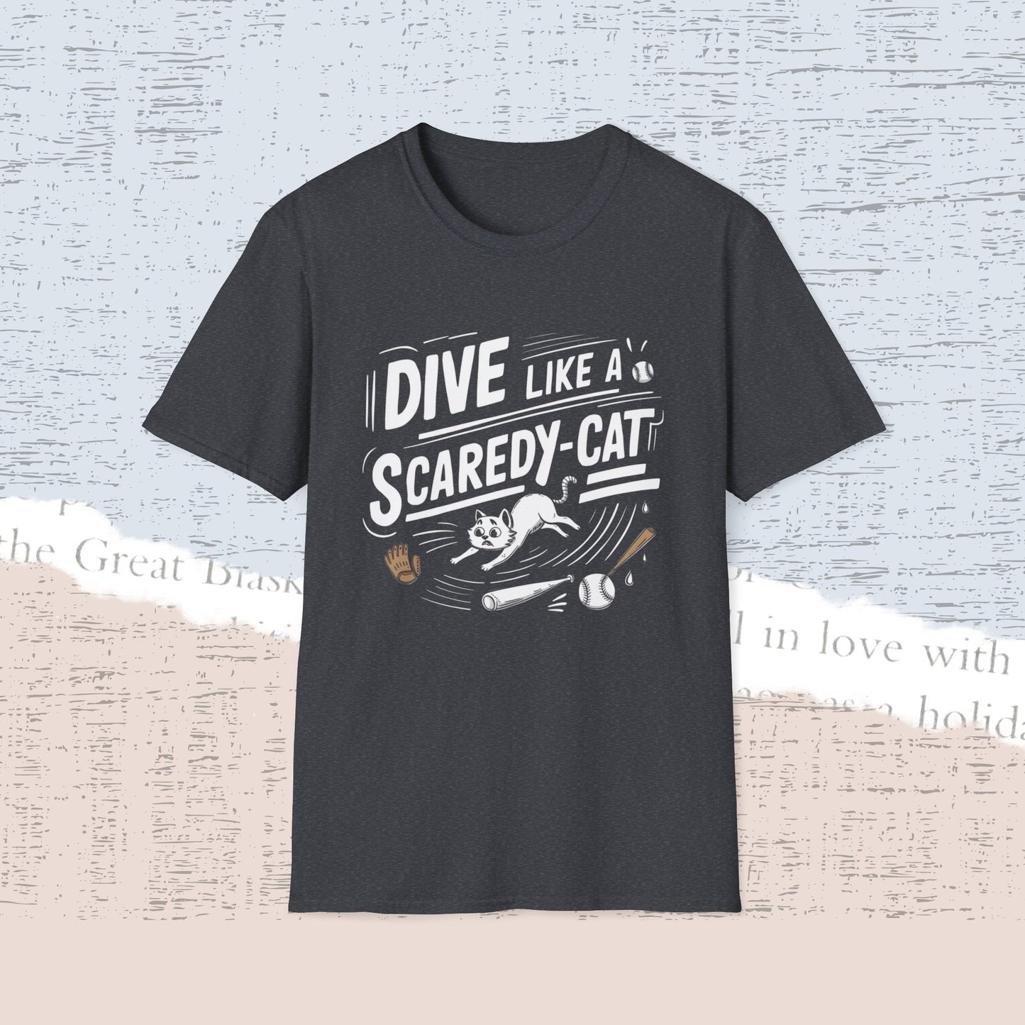 Dive Like Scaredy Cat Cotton Crew Neck Men Tshirt