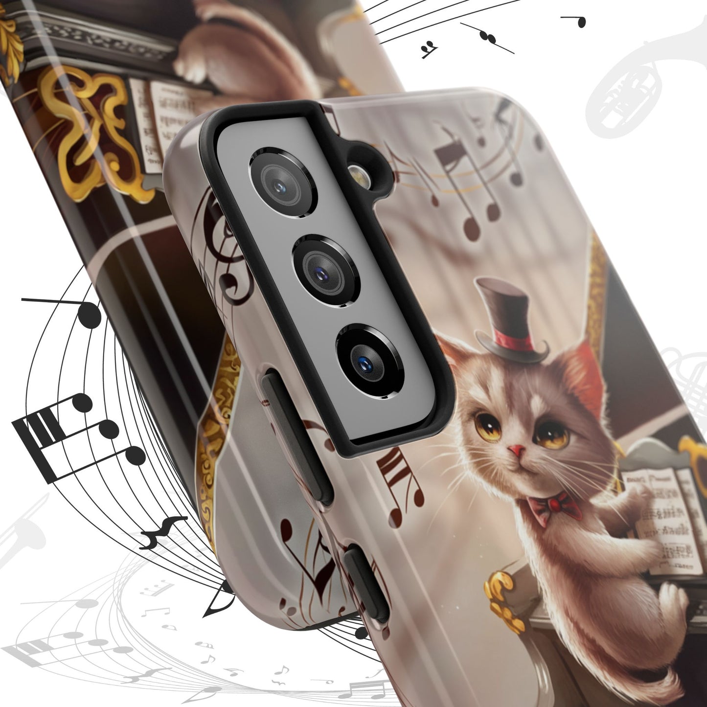Meowsic Shield Wireless Charging Support Tough Case