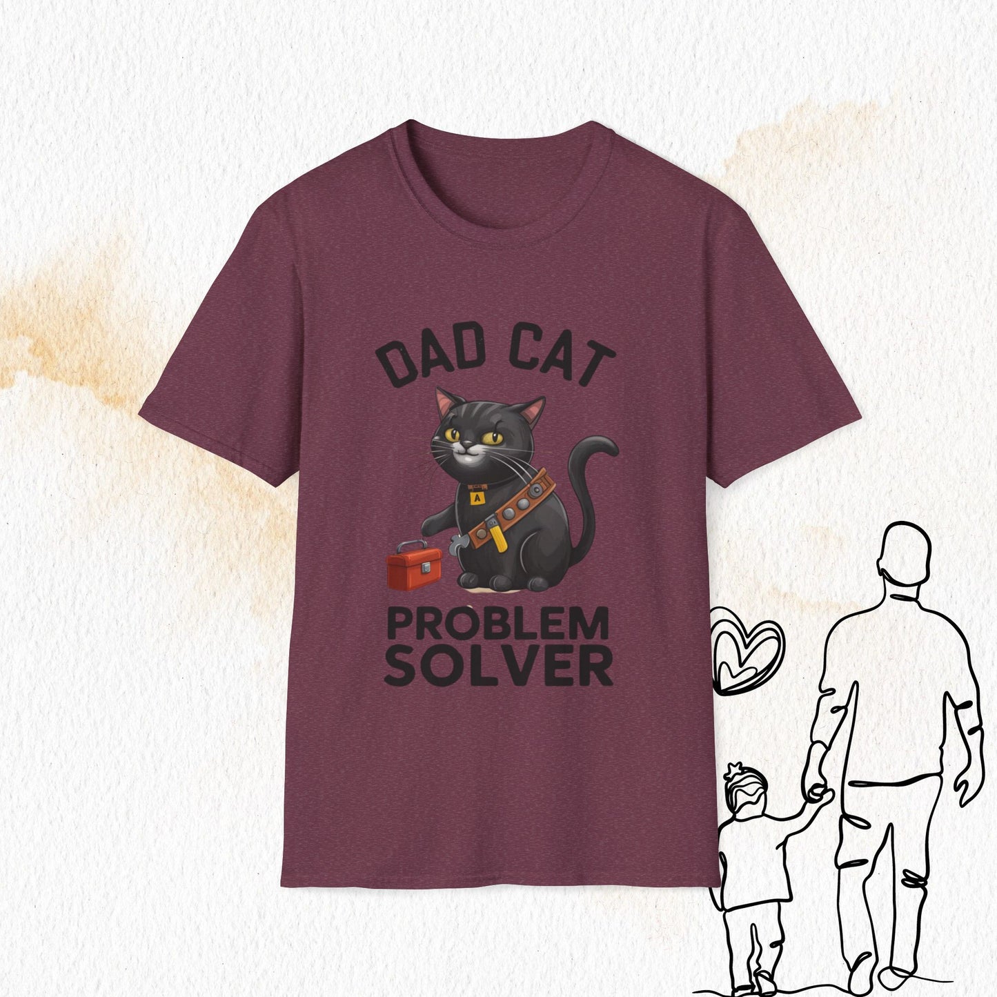 Dad Cat Problem Solver Cotton Men Tshirt