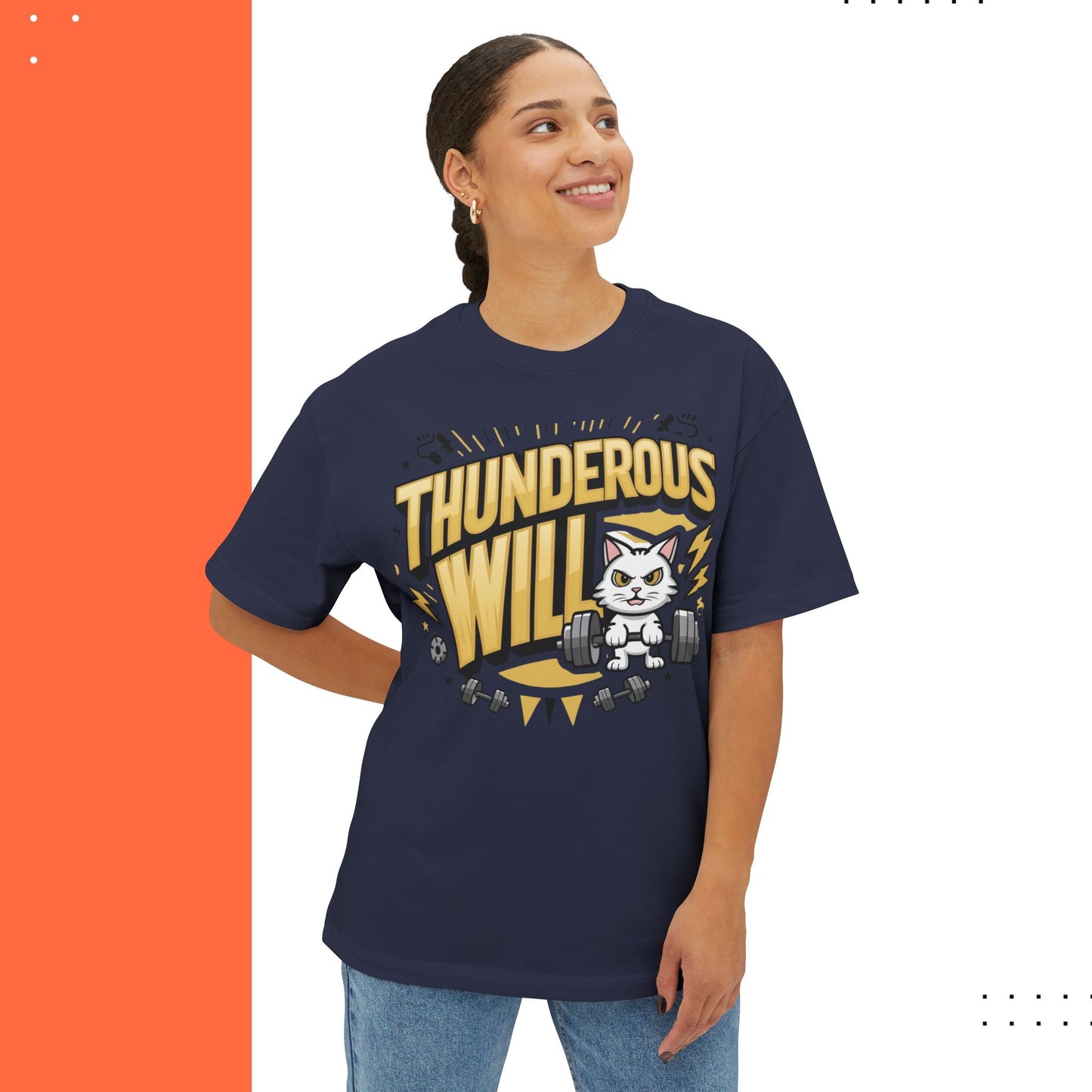 Thunderous Will Unisex Gym Oversized Boxy Tee