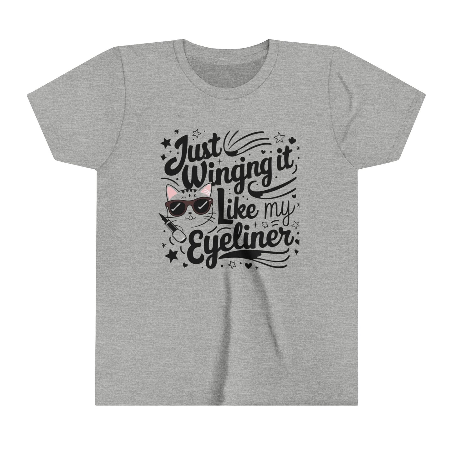 Just Winging it Like My Eyeliner Youth Heavy Cotton T-Shirt