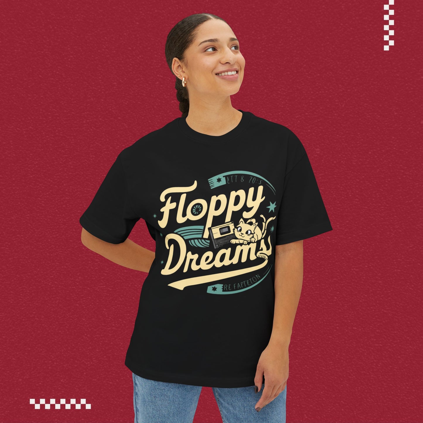 Floppy Dream Unisex Retro Oversized Boxy Tshirt