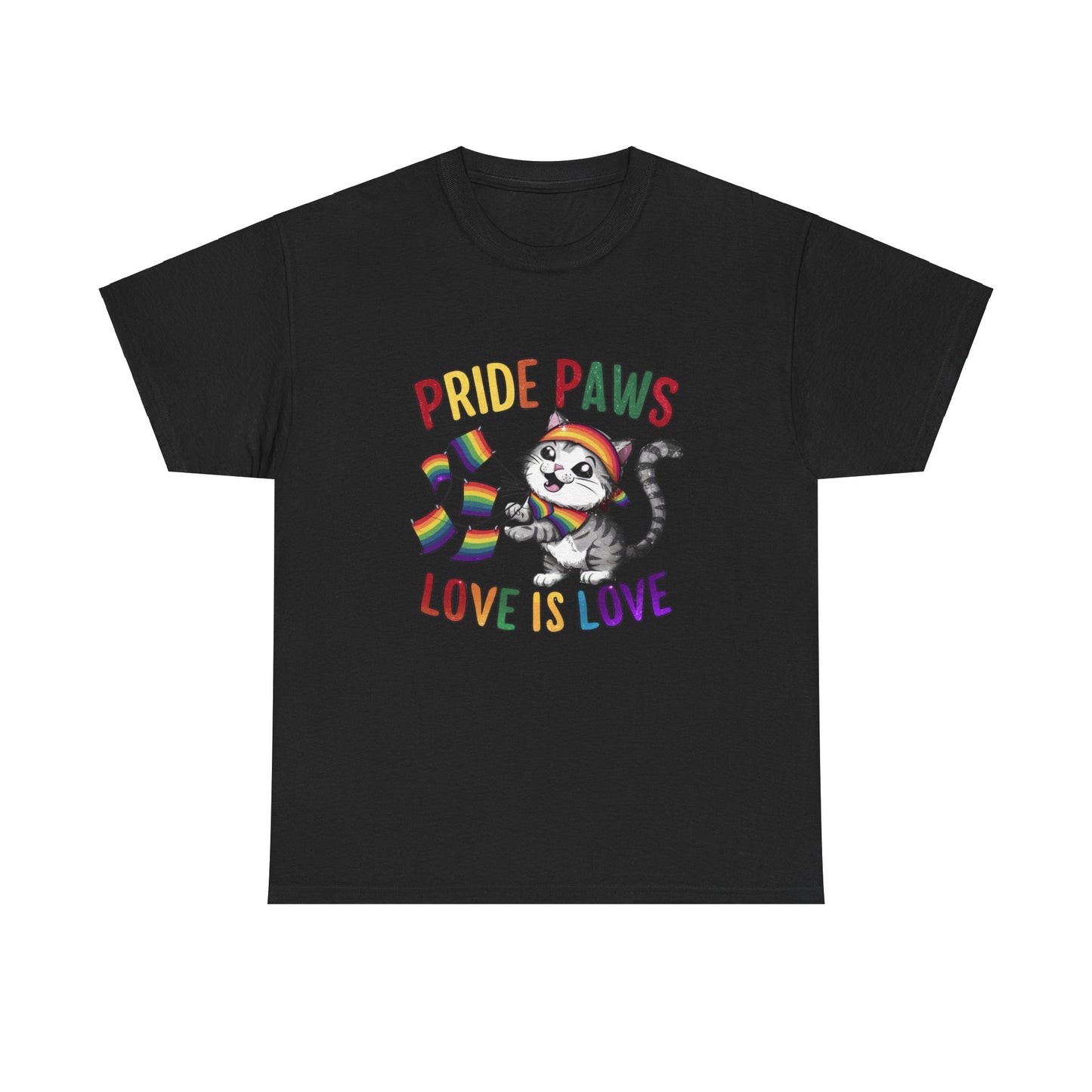 Pride Paws Love Is Love LGBT Pride Promoting Pride Equality and Love LGBT Cotton tee