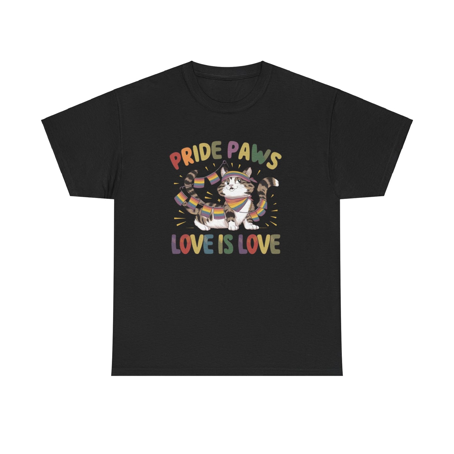 Pride Paws Love Is Love LGBT Pride Promoting Pride Equality and Love LGBT Cotton TShirt