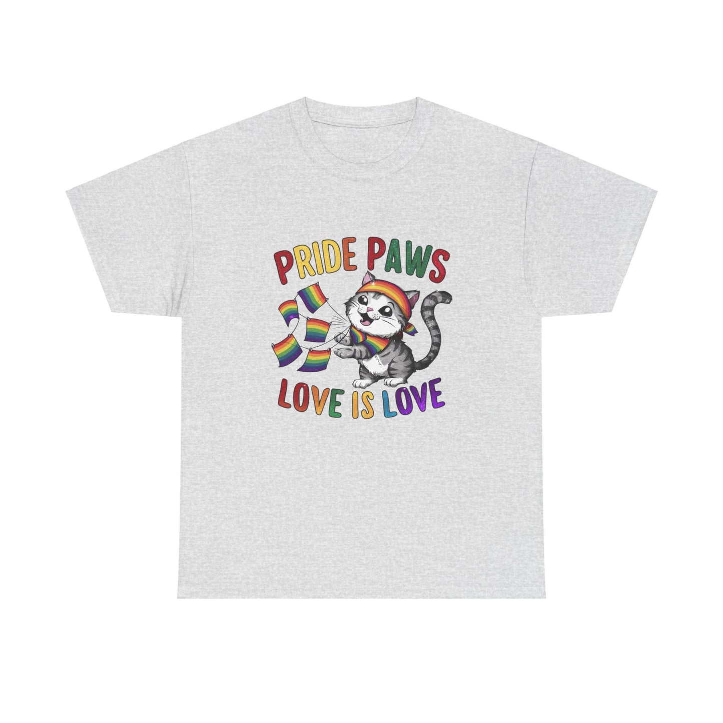 Pride Paws Love Is Love LGBT Pride Promoting Pride Equality and Love LGBT Cotton tee