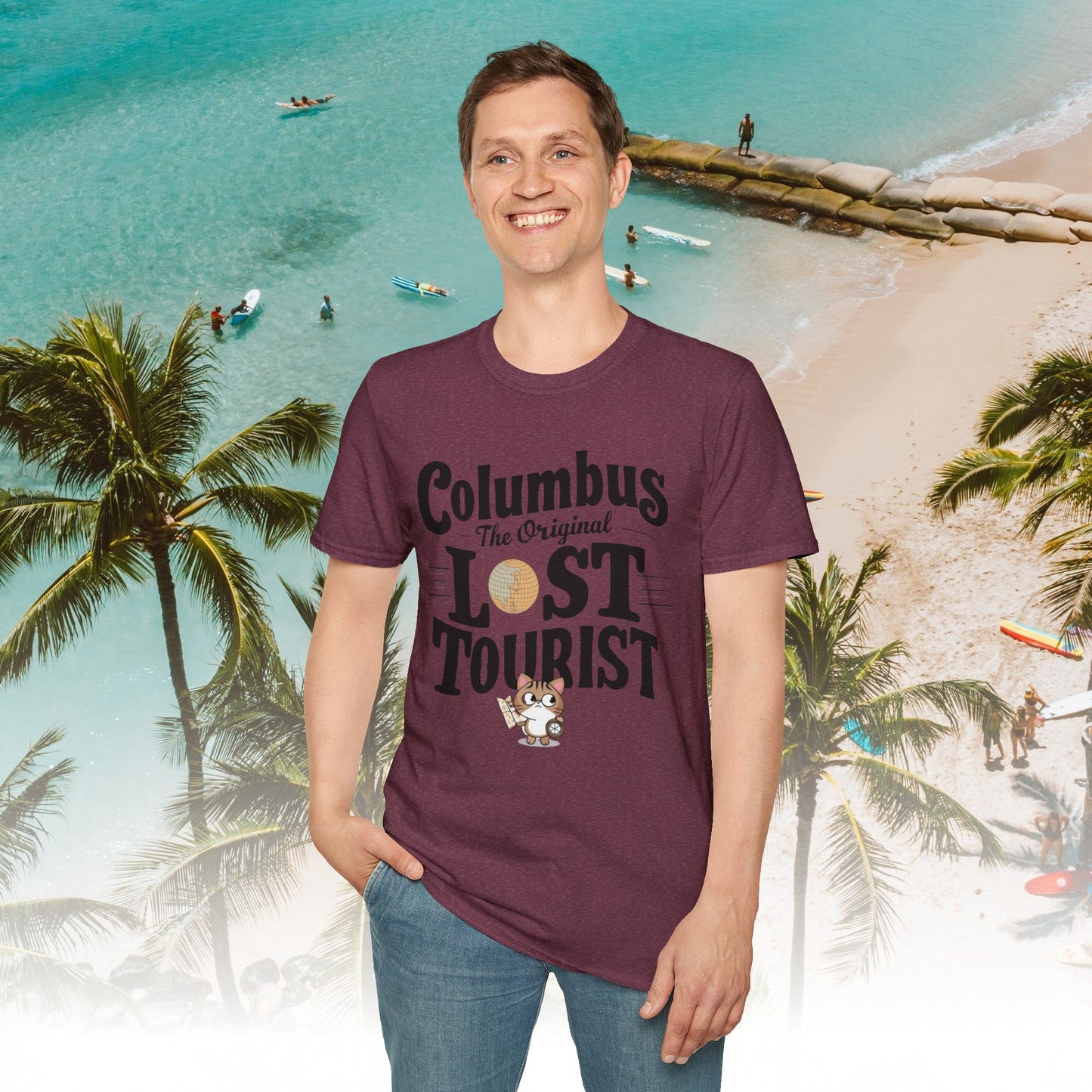 Columbus The Original Lost Tourist Cotton Men Tshirt