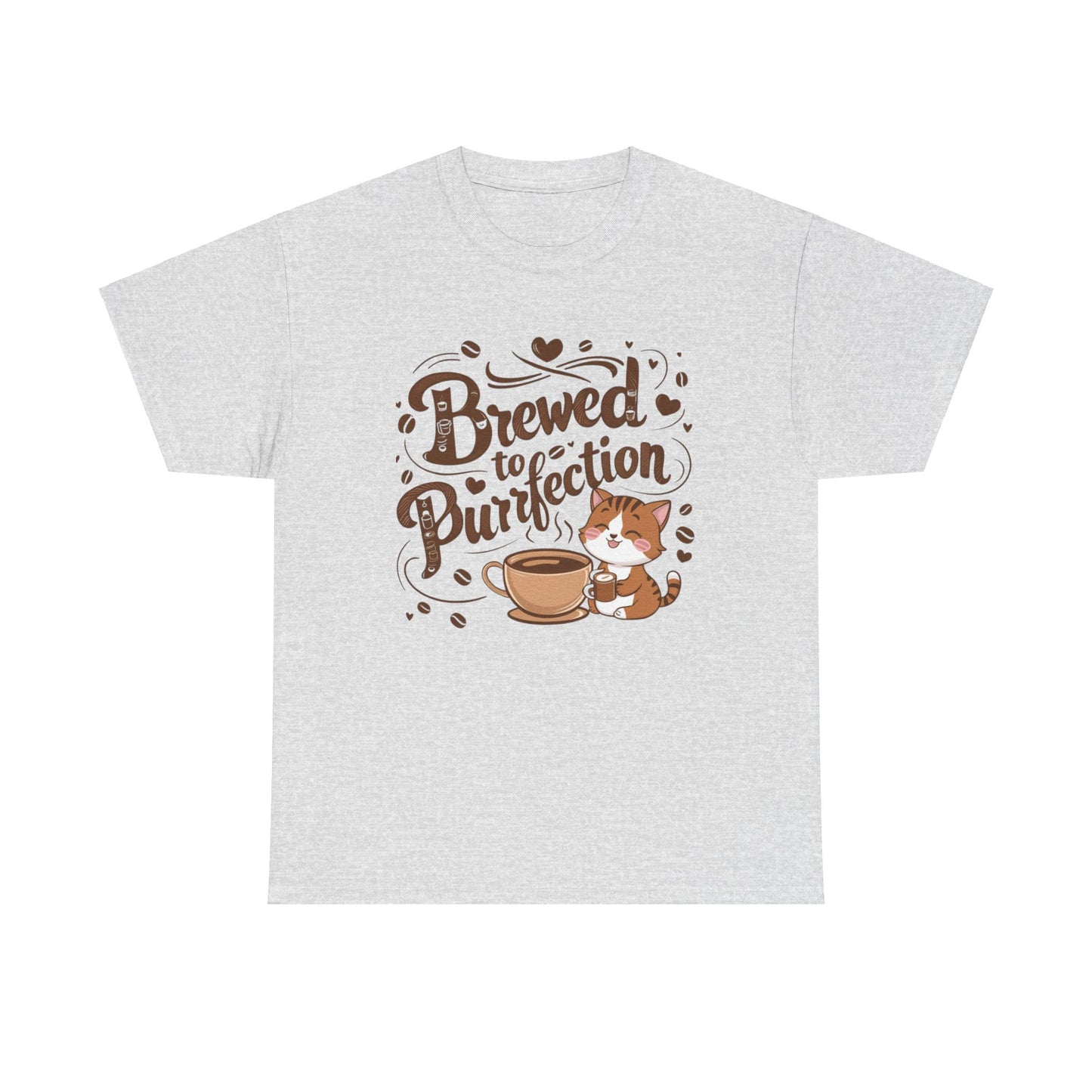 Brewed To Purrfection Coffee Cotton T-Shirt