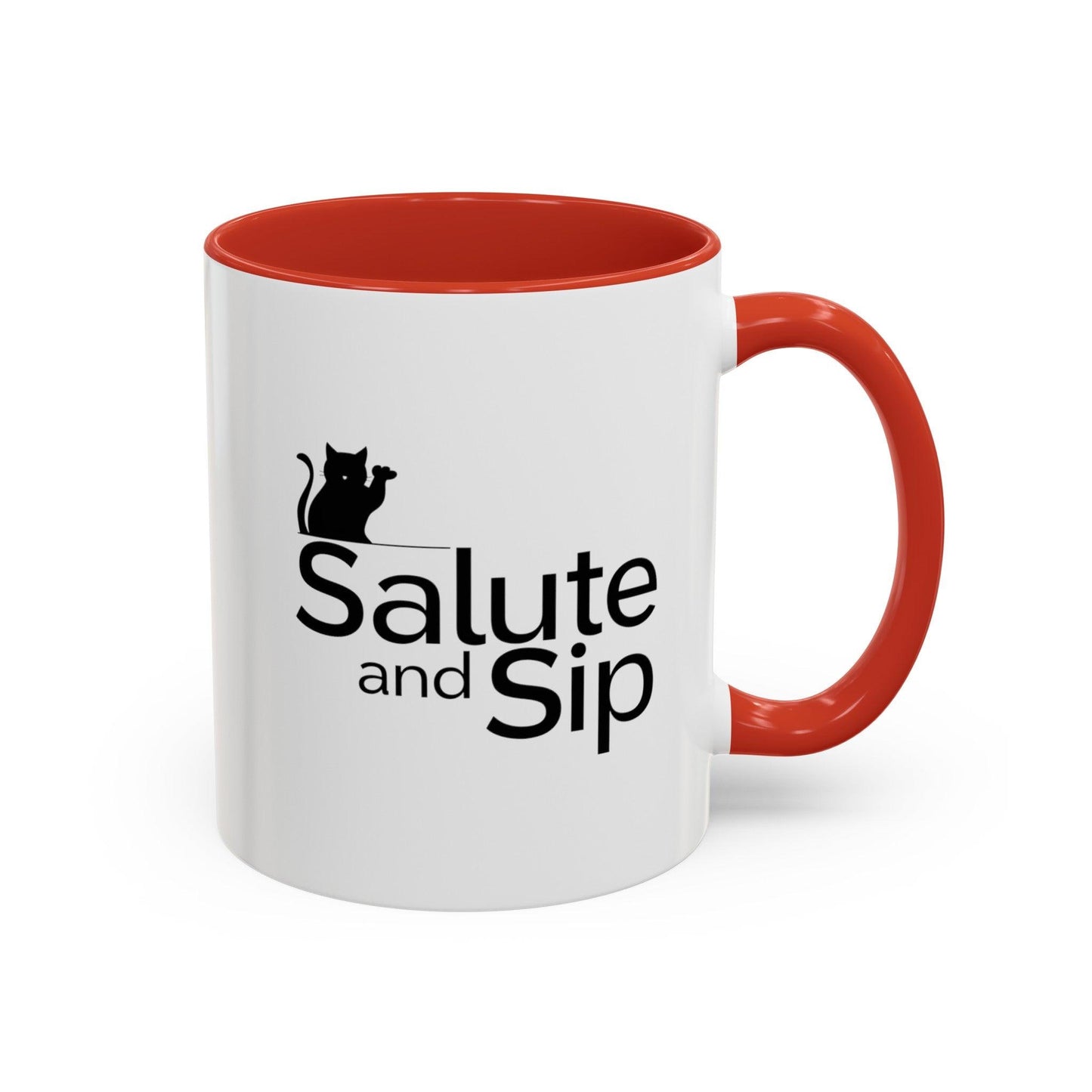 Billien Salute Sips Printify 11 oz 11oz accent mug Coffee Mugs Holiday Picks Home & Living Kitchen Mugs Spring Essentials two tone White base