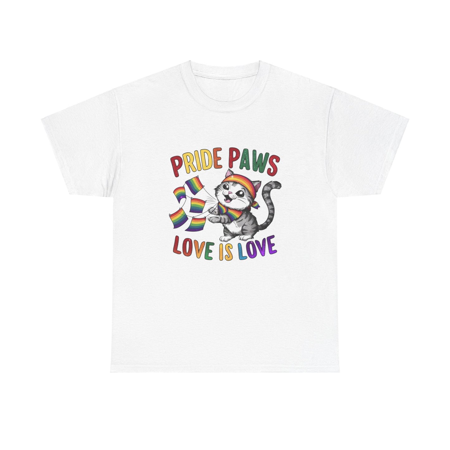 Pride Paws Love Is Love LGBT Pride Promoting Pride Equality and Love LGBT Cotton tee