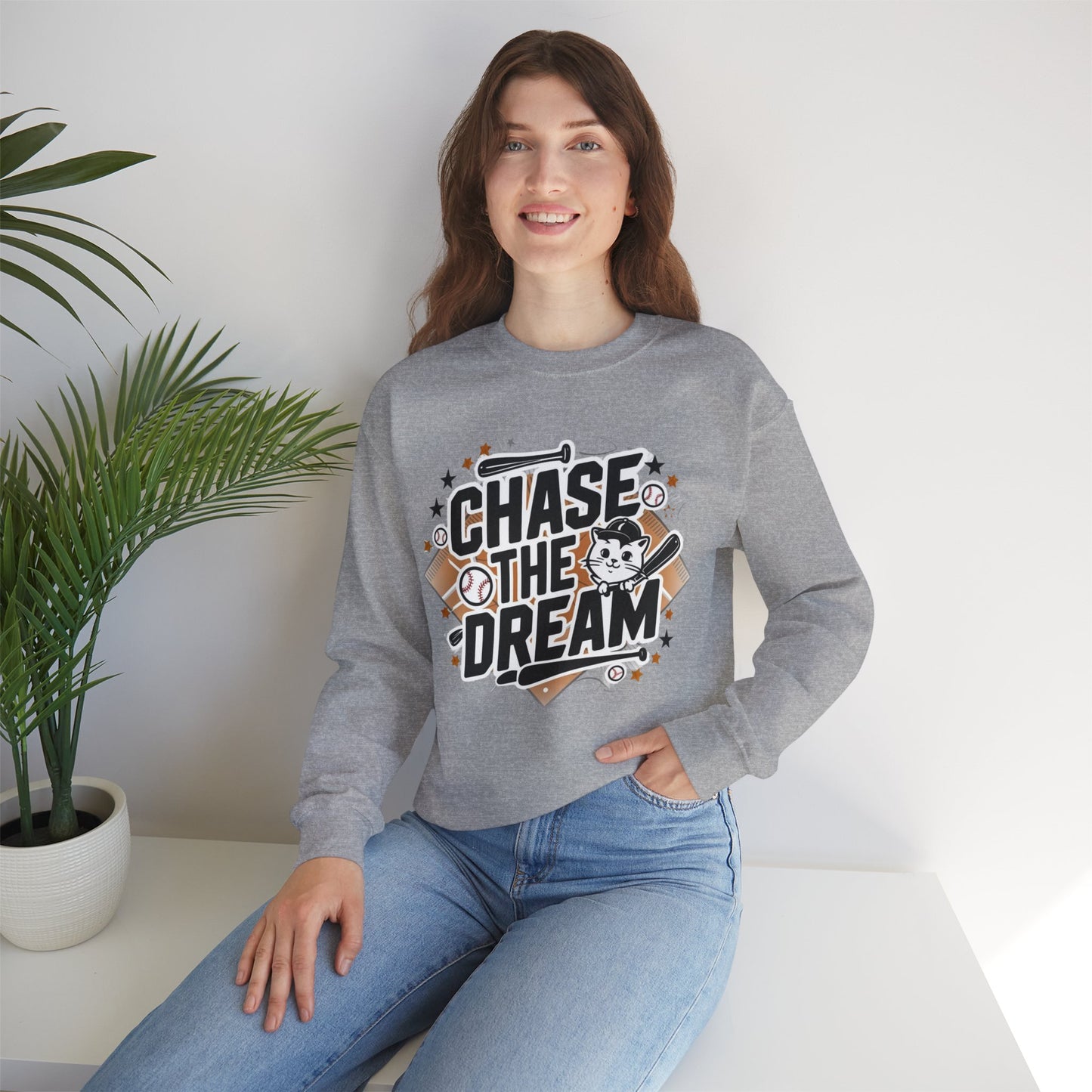 Chase The Dream Heavy Unisex Cotton Crewneck Sweatshirt