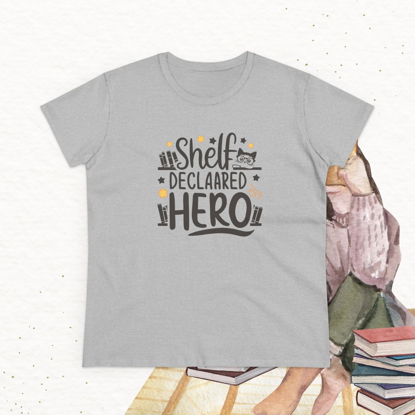 Self Declared Hero Book Lovers Women T-Shirt