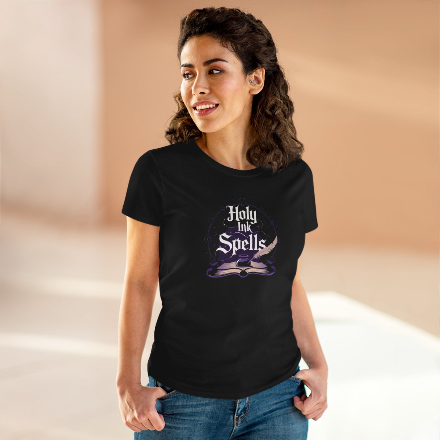 Holy Ink Spells Women Cotton Tshirt