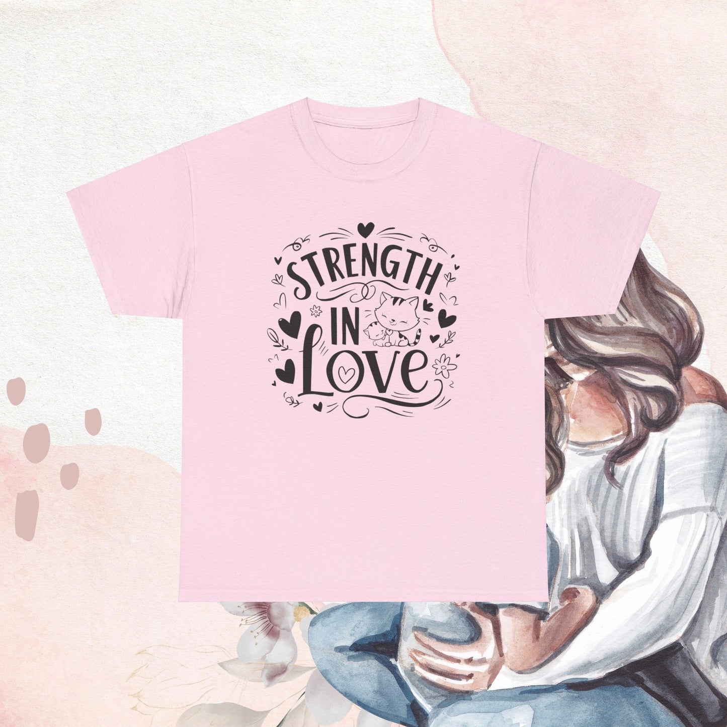 Strength In Love Cat Mom Cotton T-Shirt
