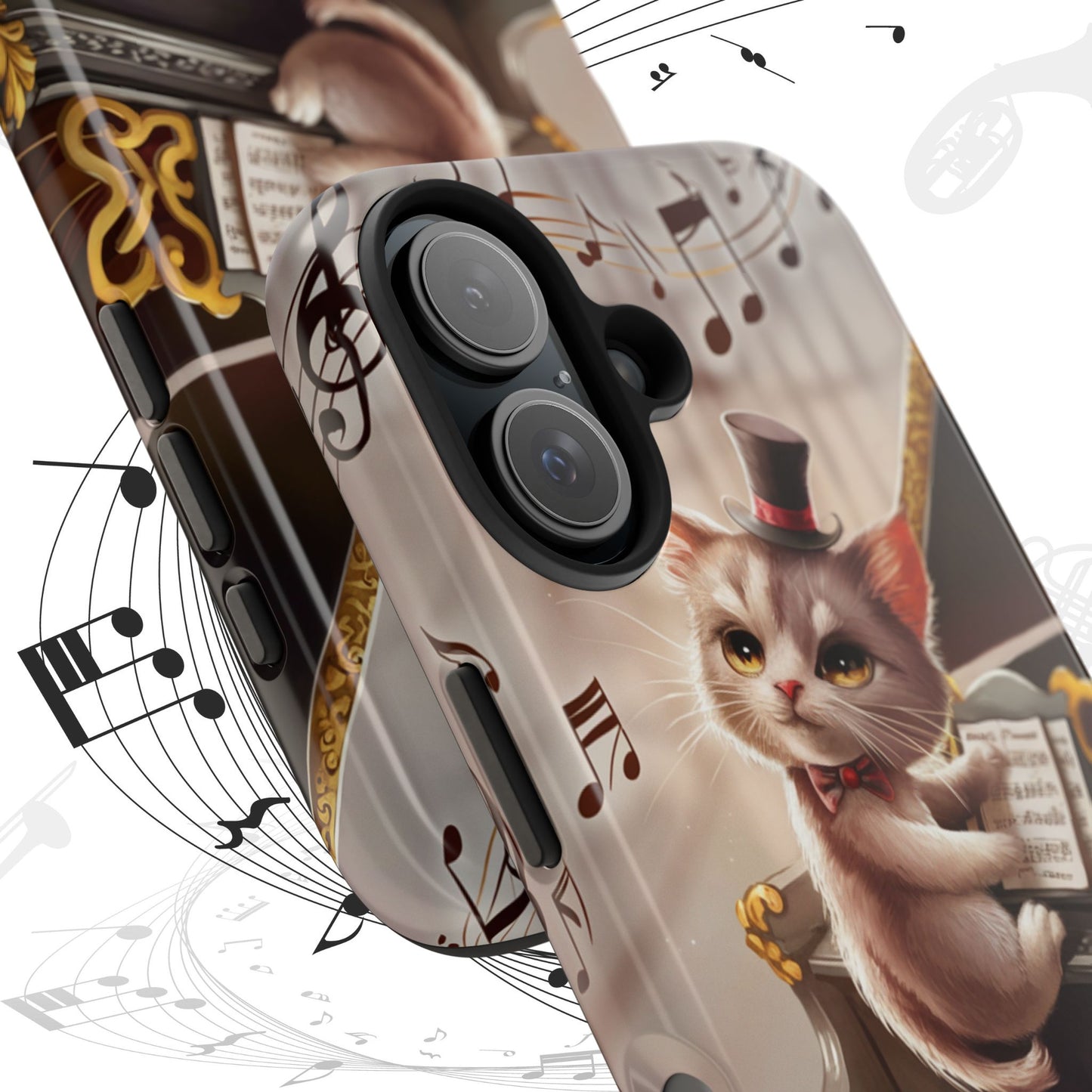 Meowsic Shield Wireless Charging Support Tough Case