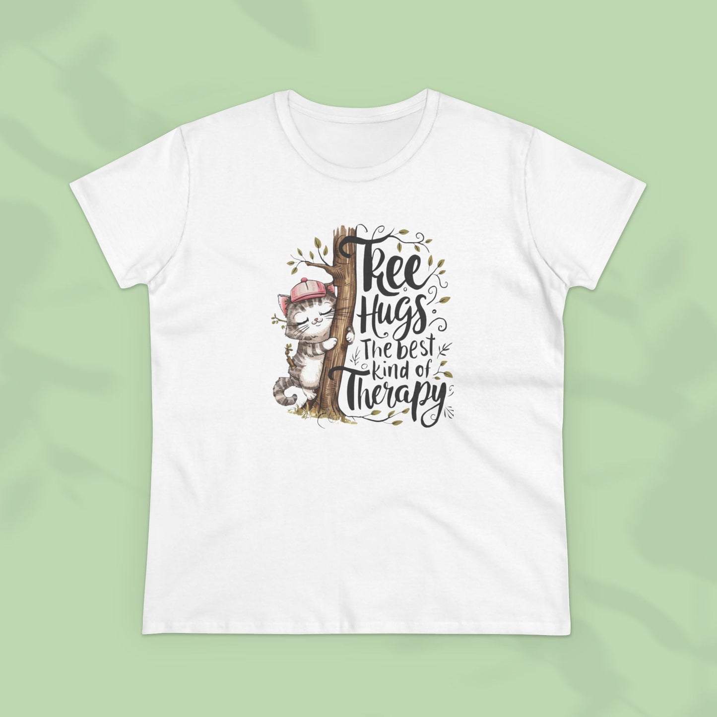 Tree Hugs Best Kind of Therapy Women Cotton Tshirt