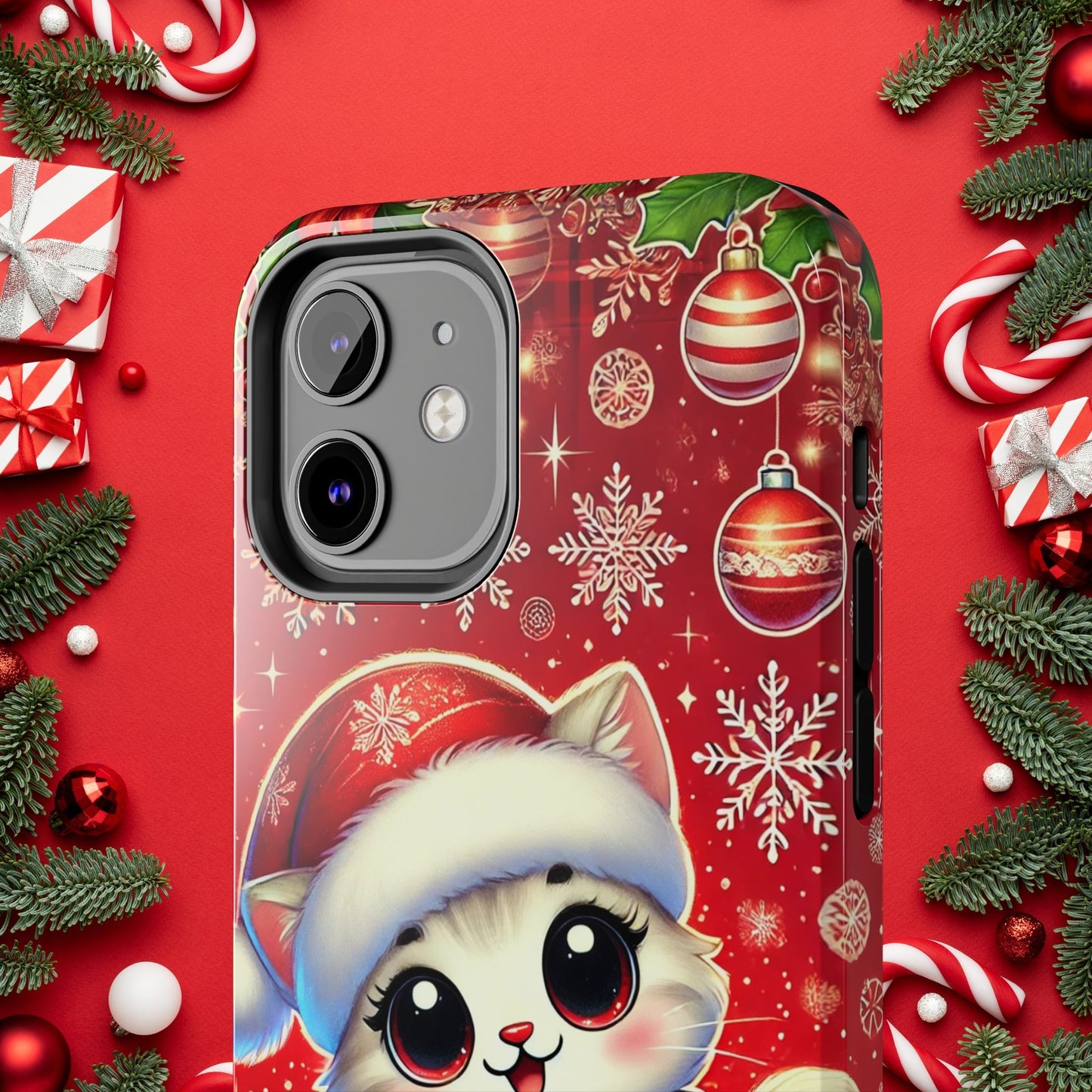 Merry Meows Wireless Charging Support Tough Case