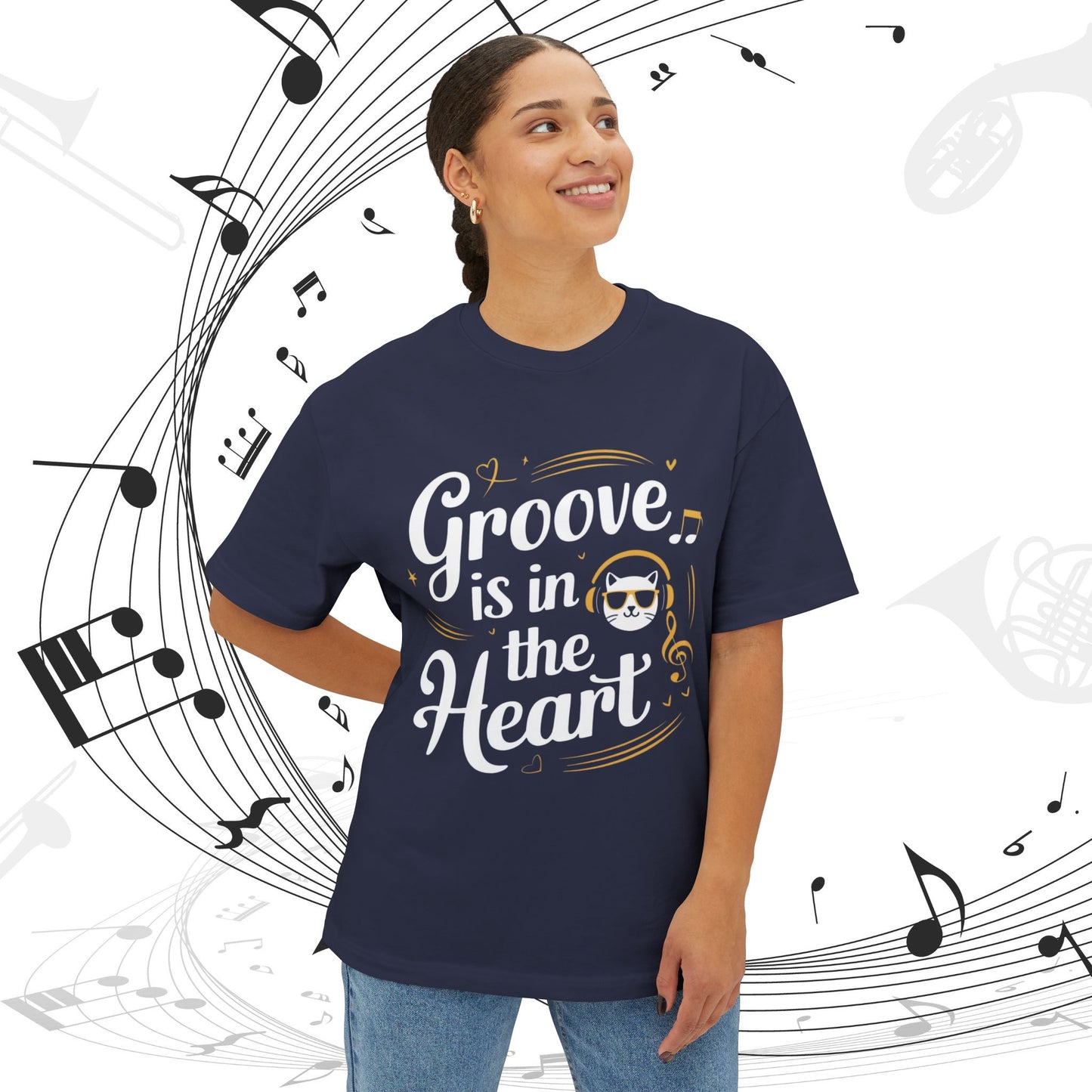 Not Groove In The Heart Unisex Music Oversized Boxy Tee