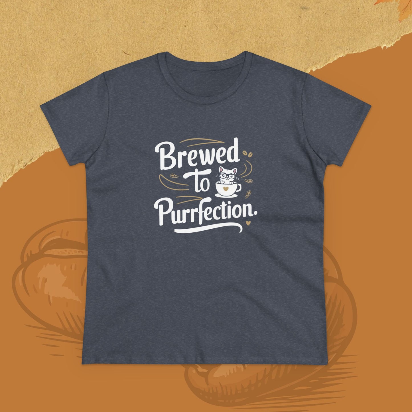 Brewed To Purrfection Coffee Lover Women T-Shirt