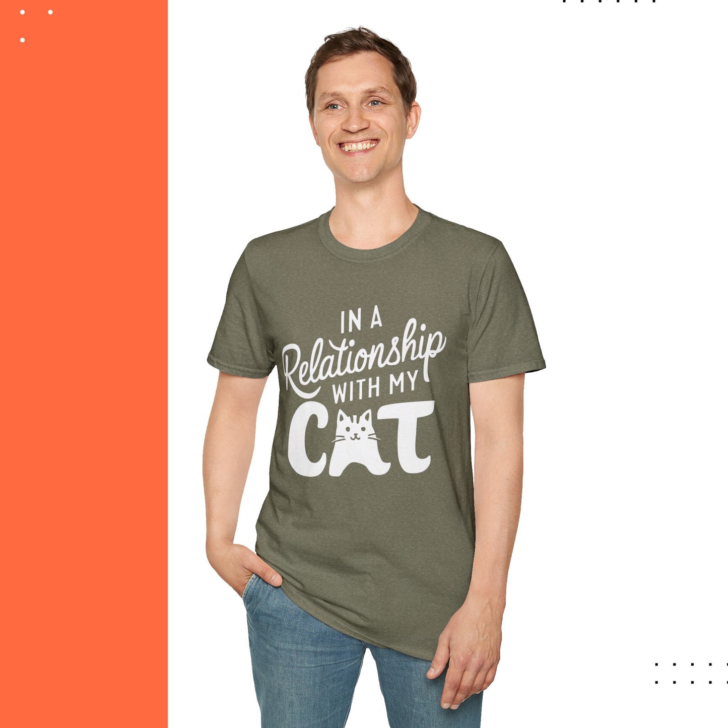 In A Relationship With Cat Cotton Men Tshirt