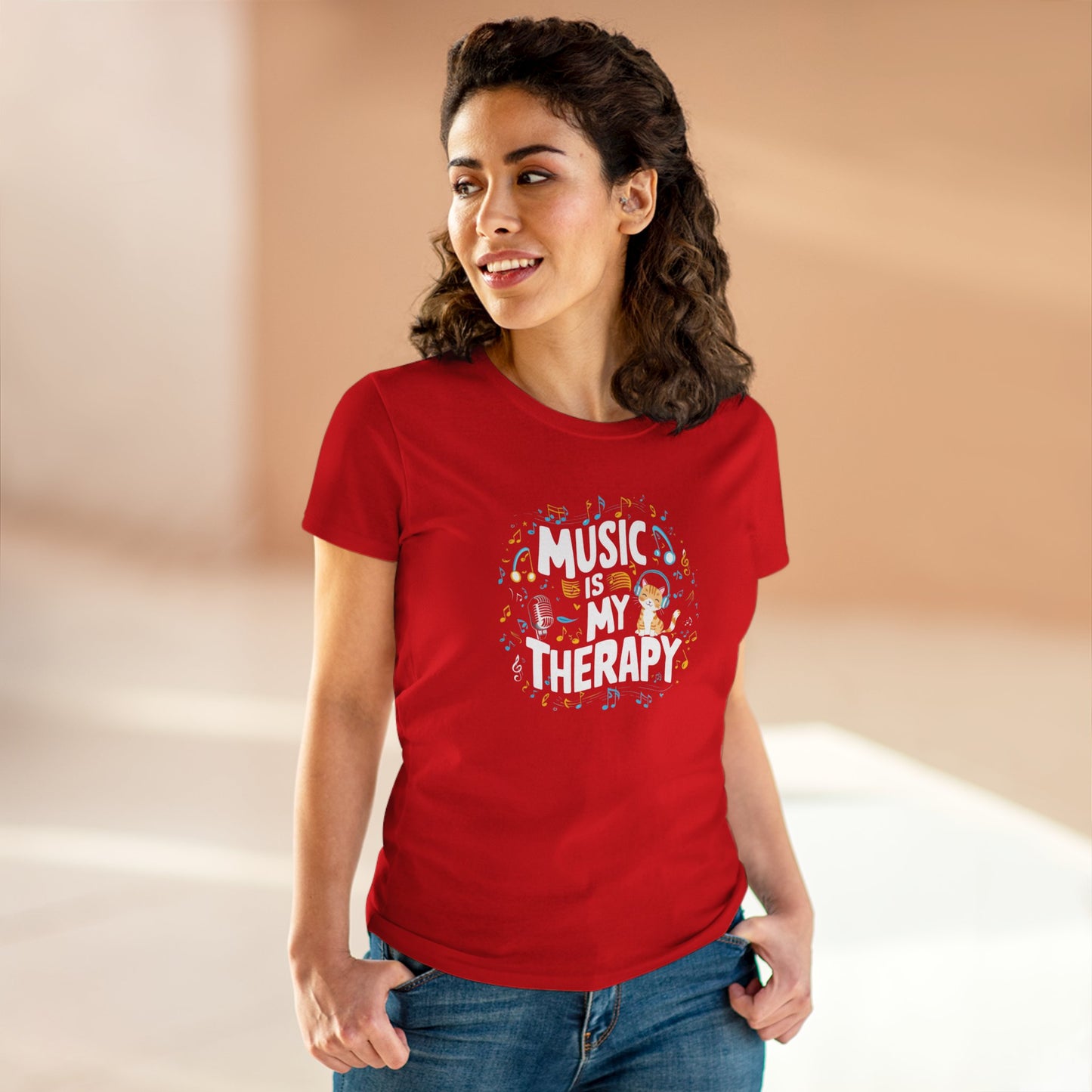 Music Is My Therapy Women Tshirts