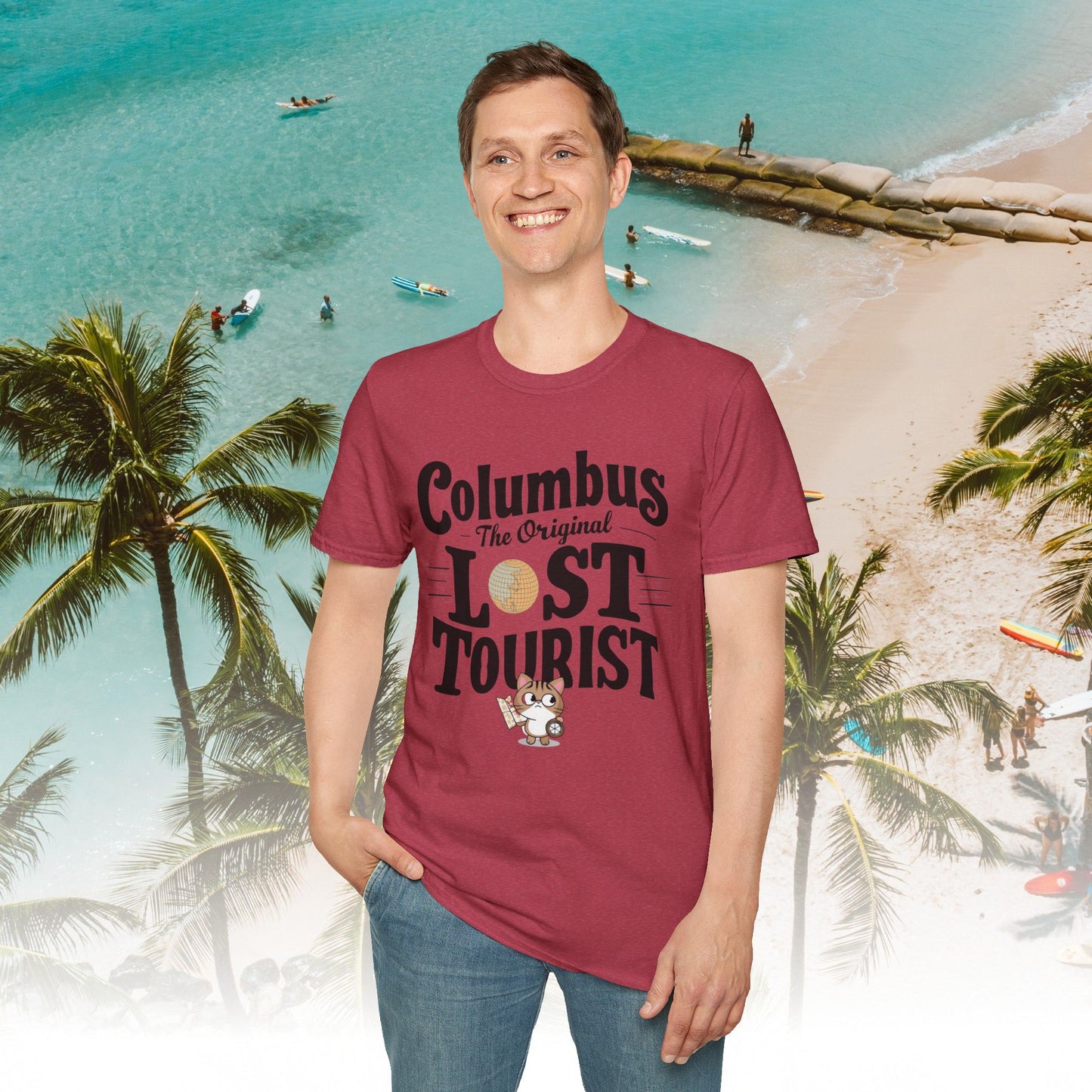 Columbus The Original Lost Tourist Cotton Men Tshirt