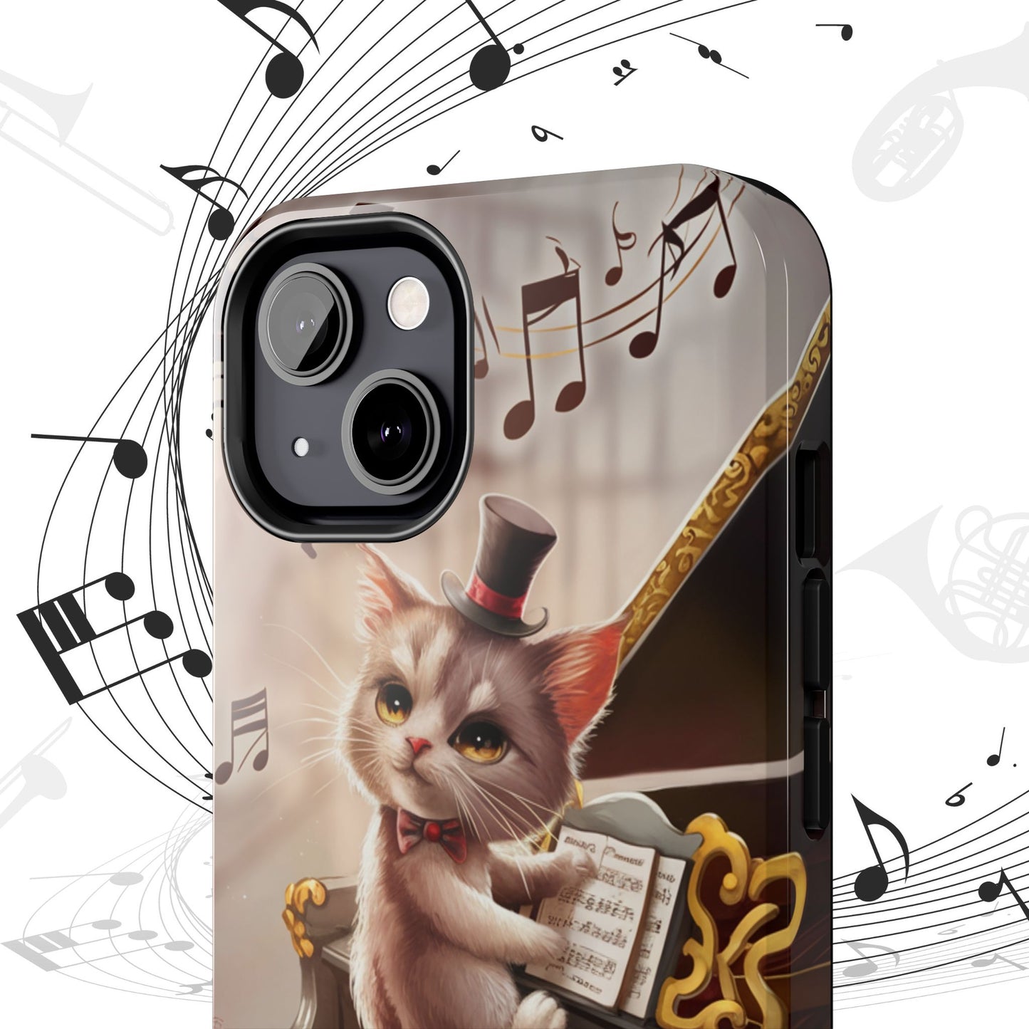 Meowsic Shield Wireless Charging Support Tough Case