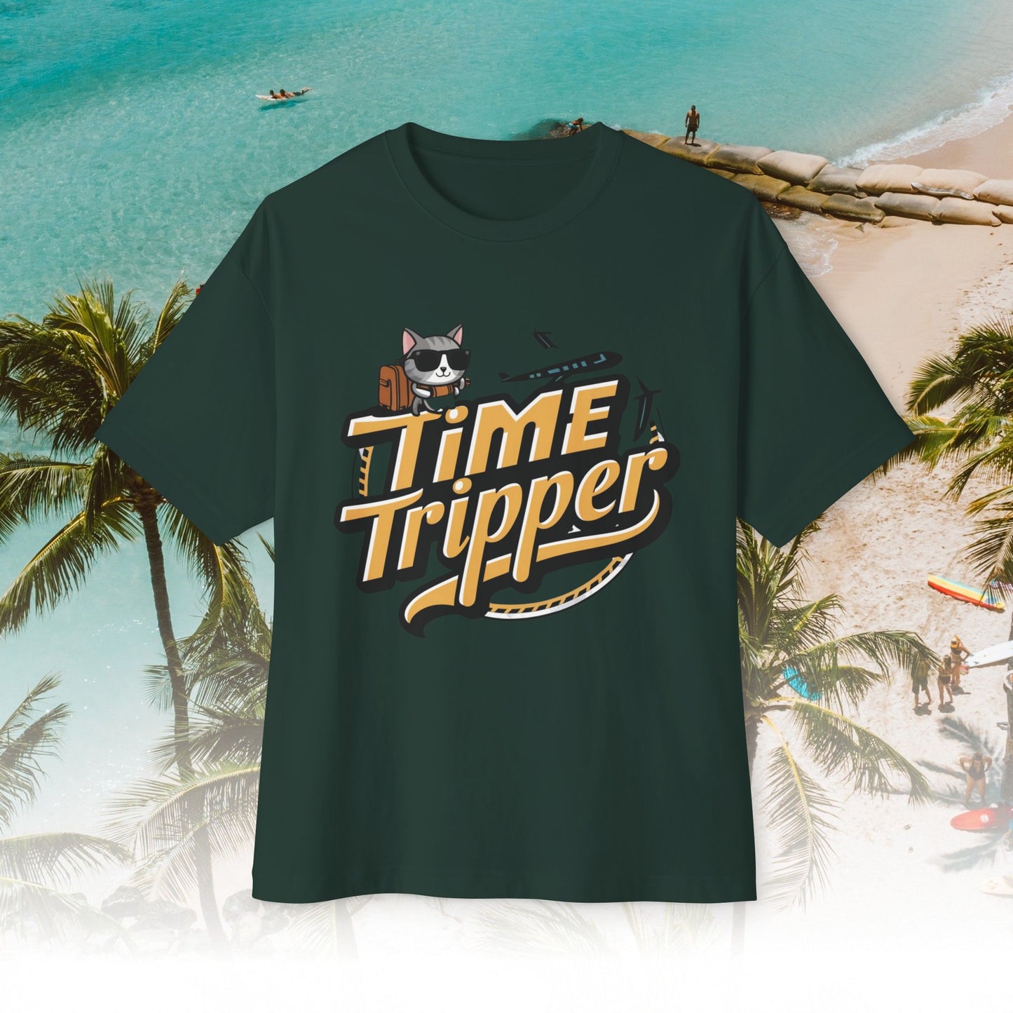 Time Tripper Unisex Travel Oversized Boxy Tee