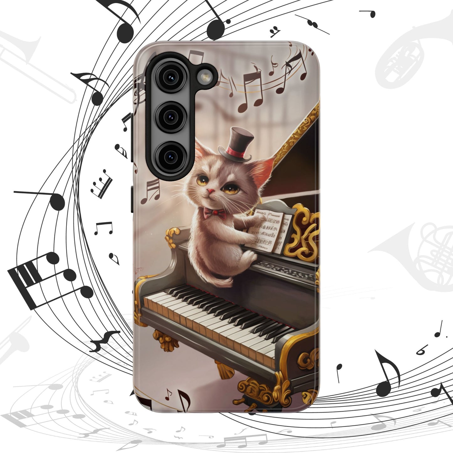 Meowsic Shield Wireless Charging Support Tough Case