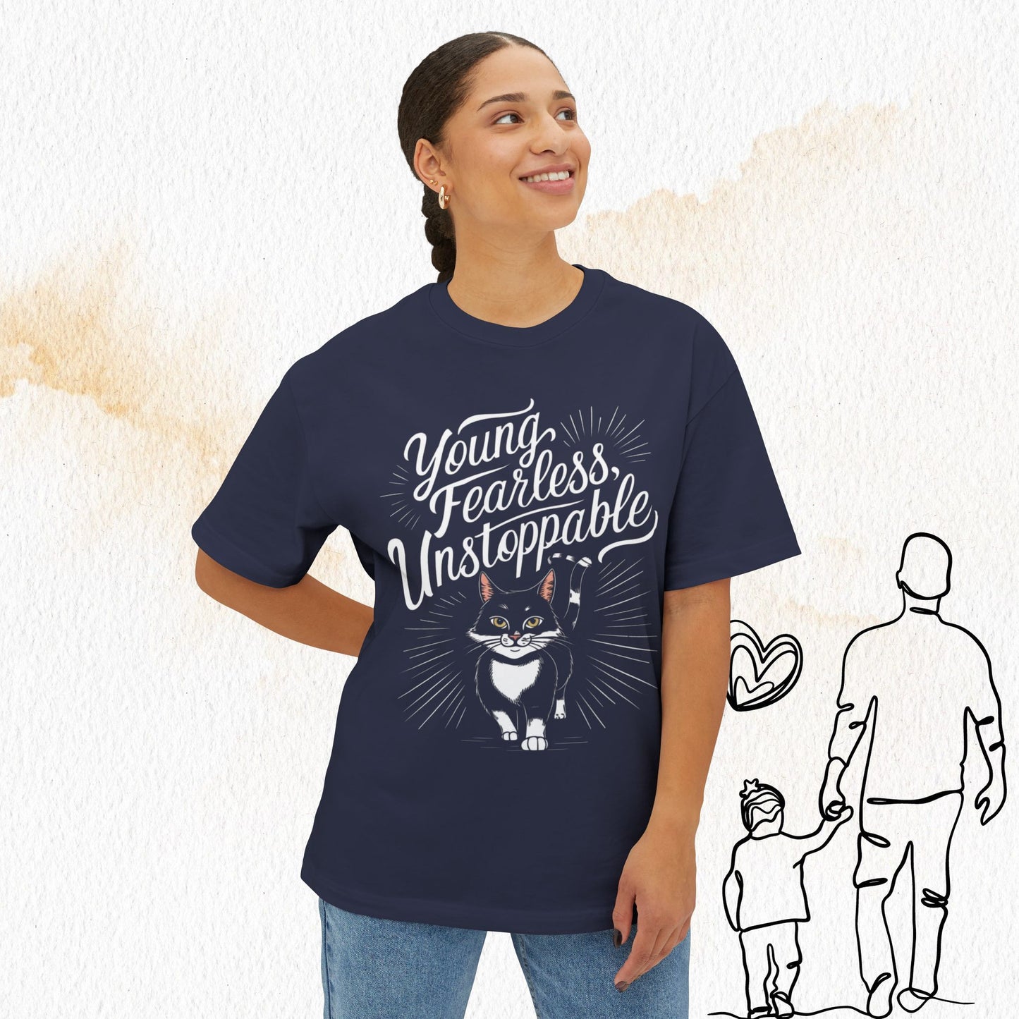 Young Fearless Unstoppable Unisex Beerlover Oversized Boxy Tshirts