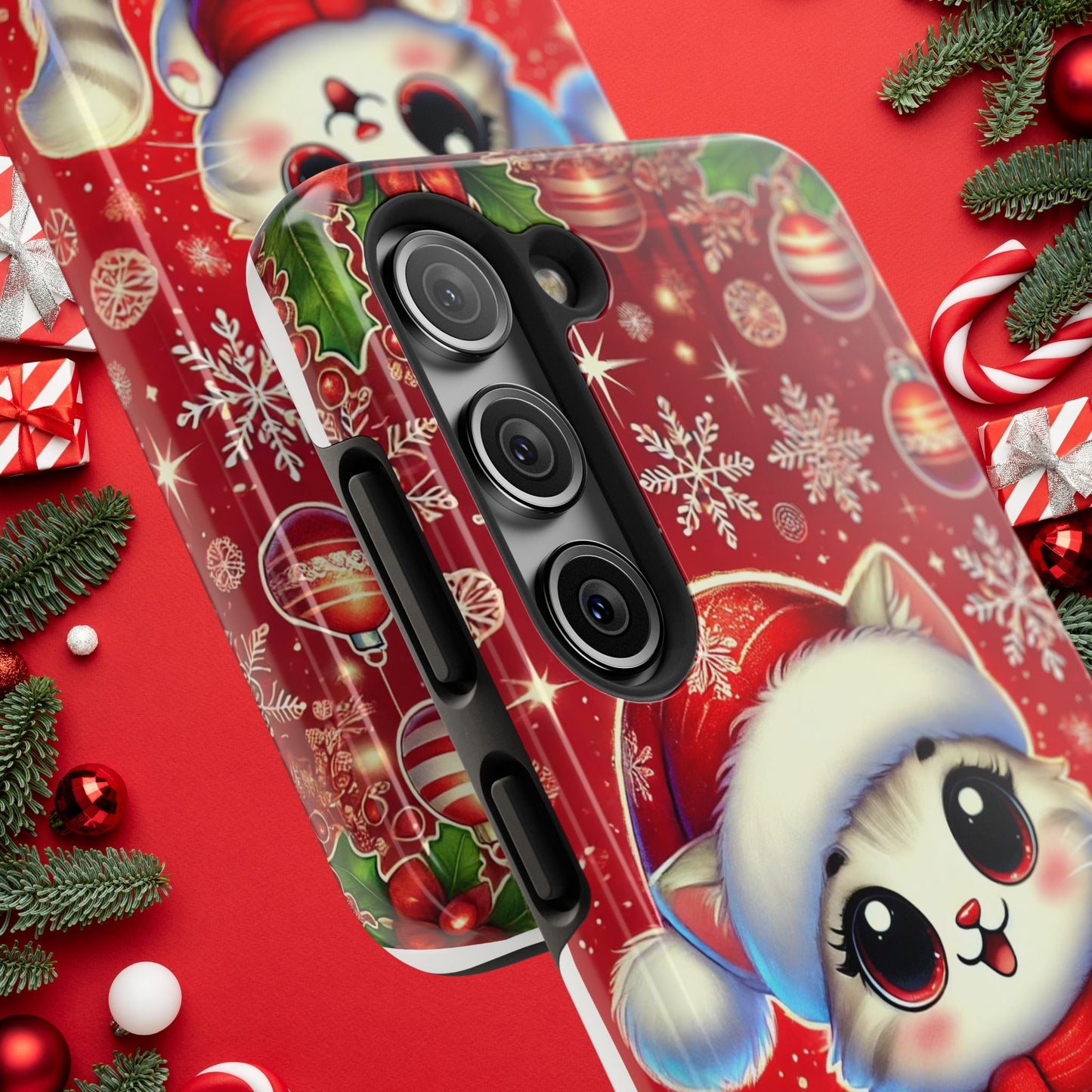 Merry Meows Wireless Charging Support Tough Case