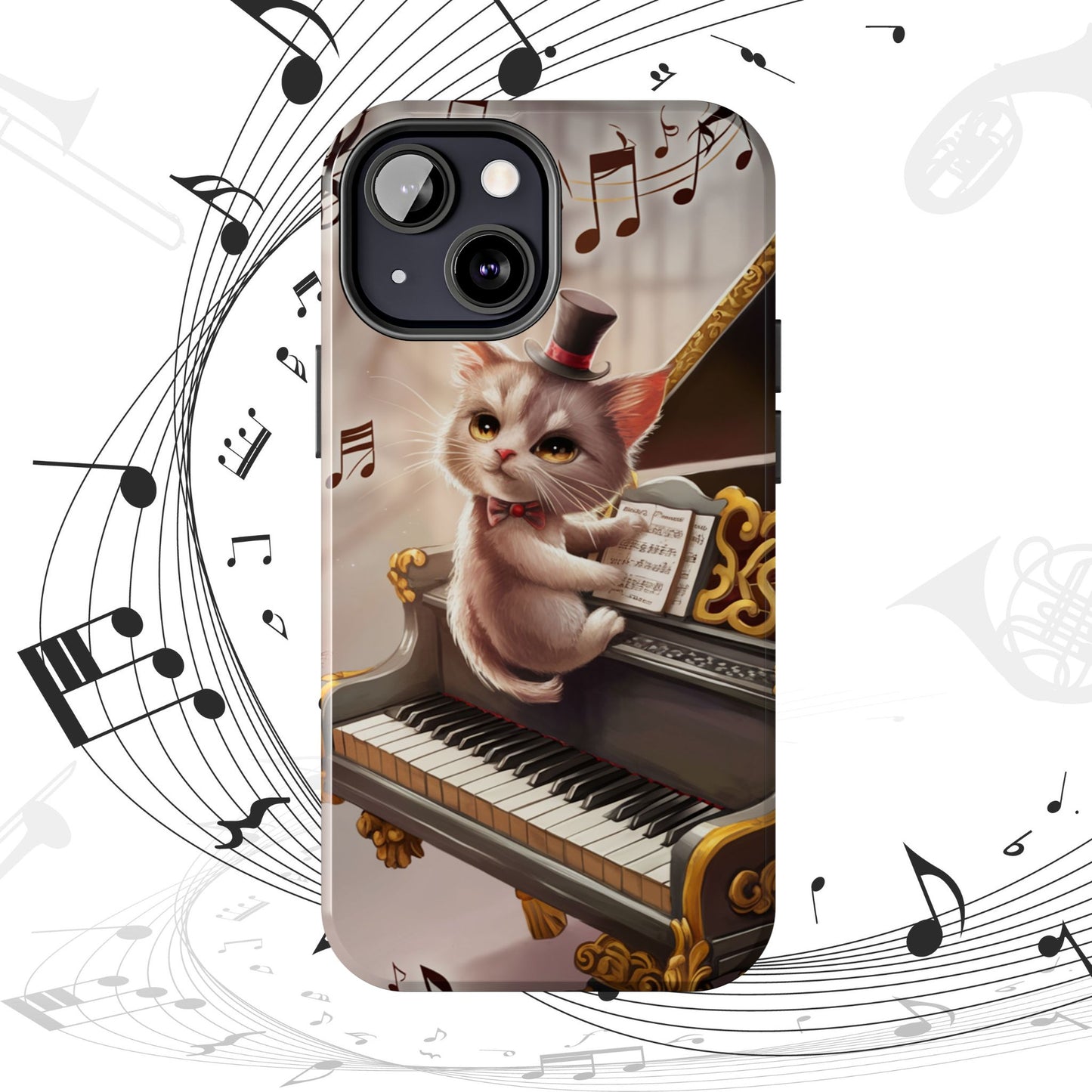 Meowsic Shield Wireless Charging Support Tough Case
