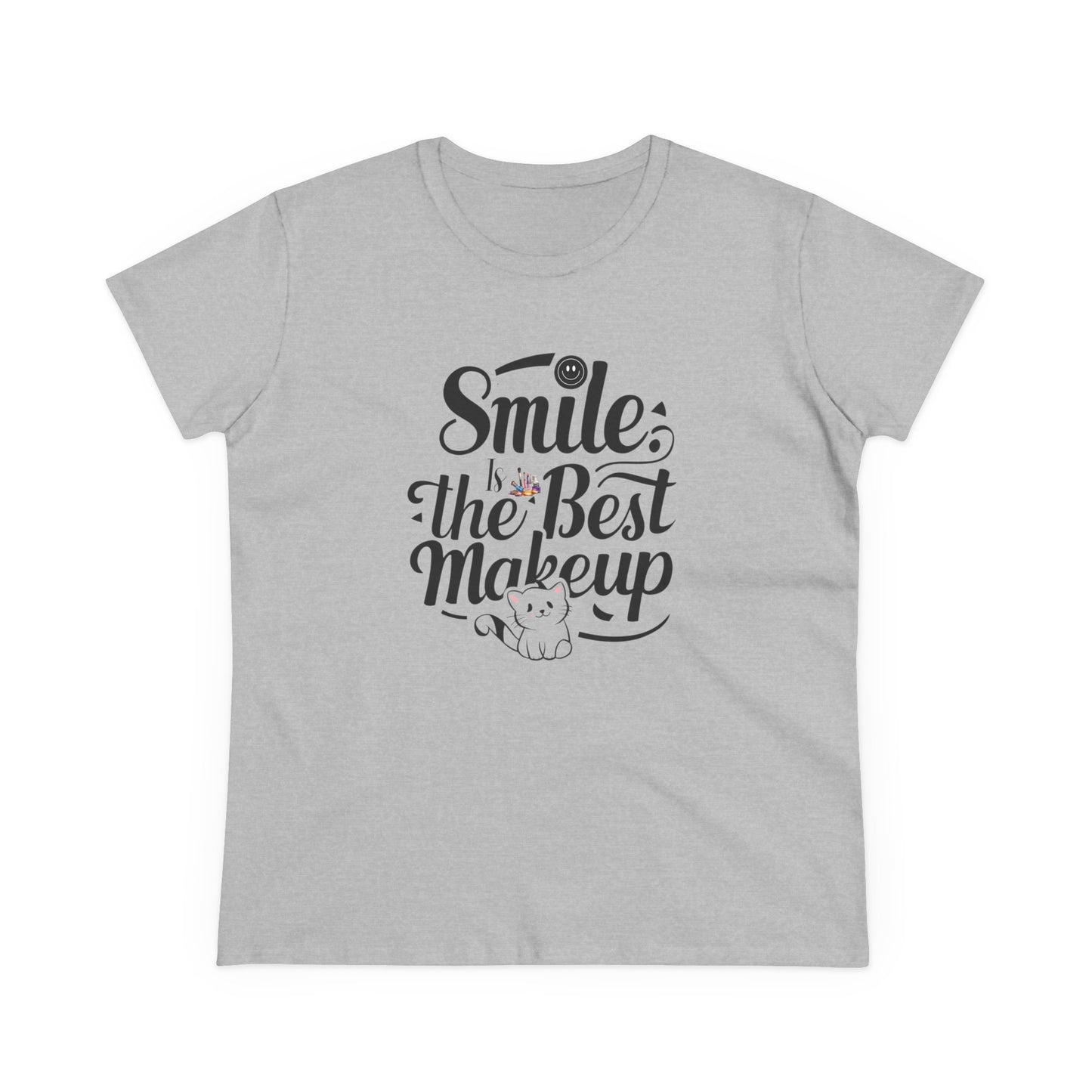 Smile Is The Best Makeup Women Cotton Tshirt