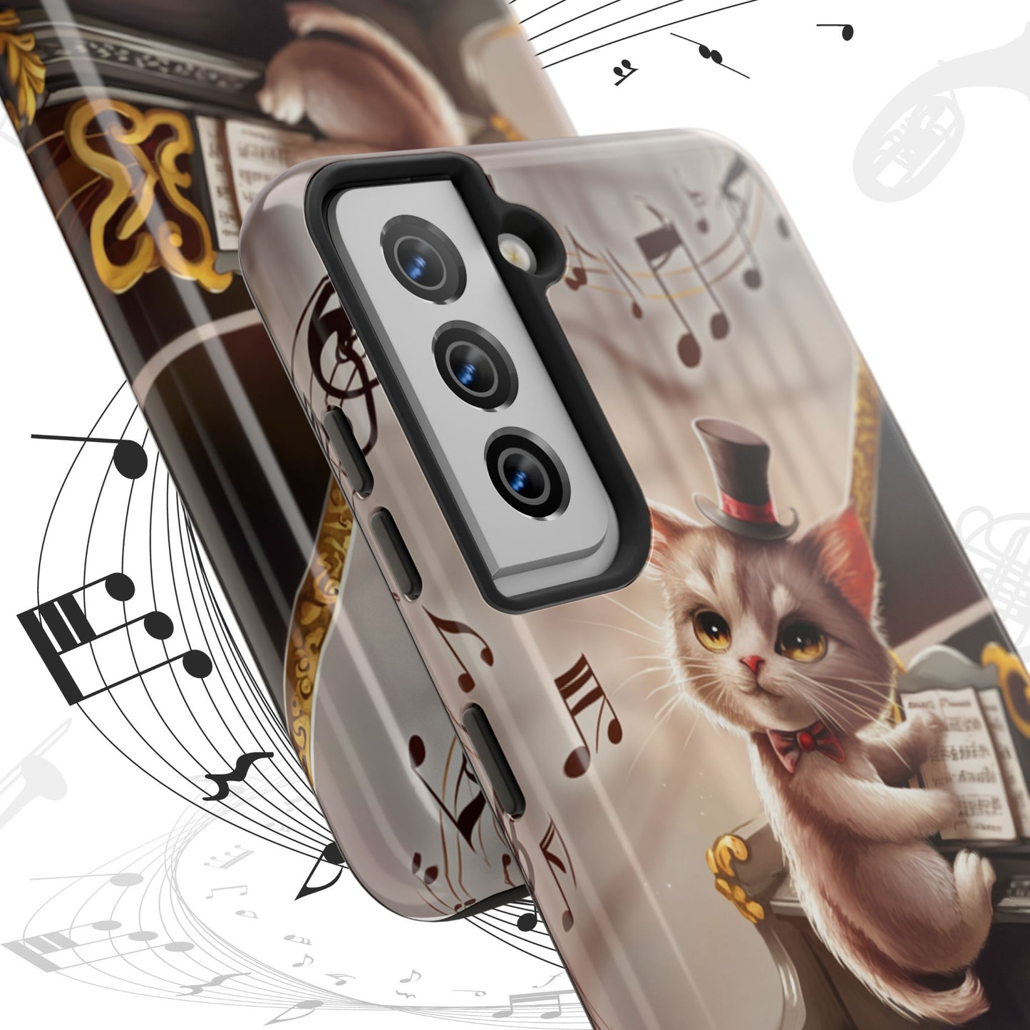 Meowsic Shield Wireless Charging Support Tough Case
