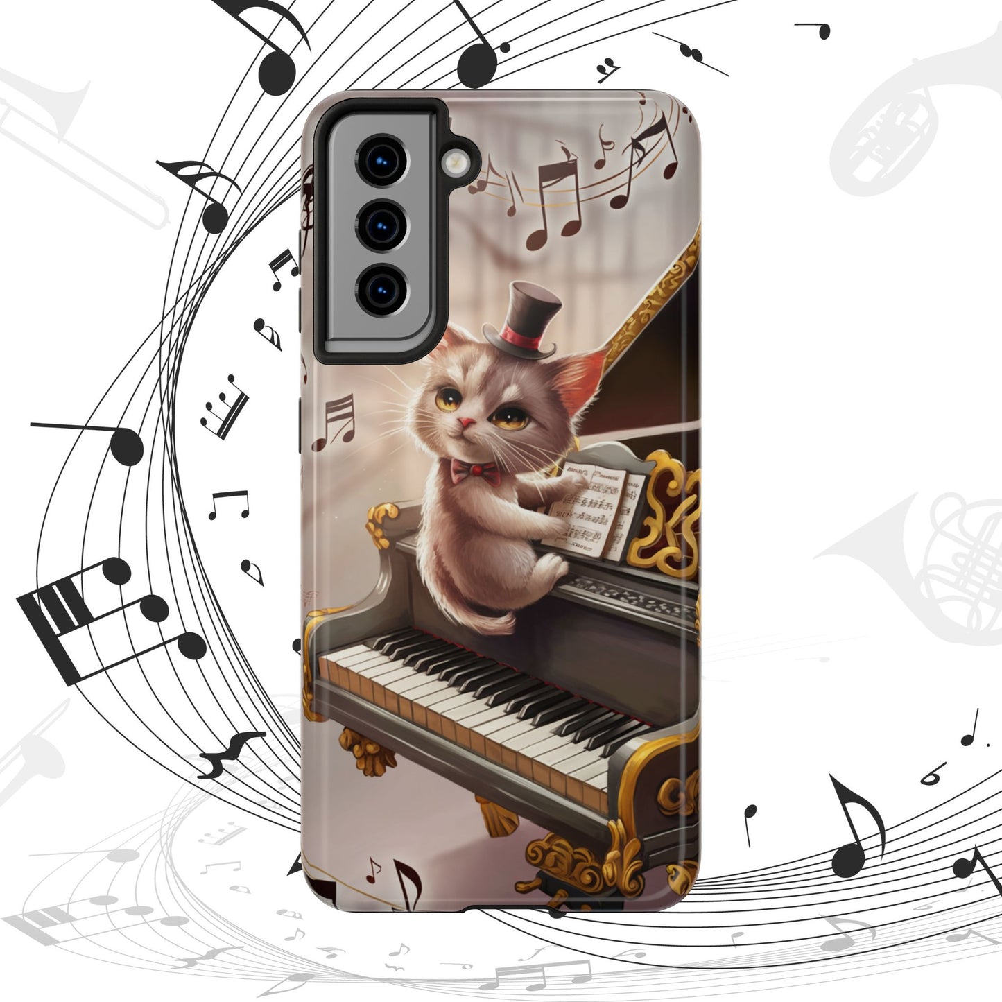 Meowsic Shield Wireless Charging Support Tough Case