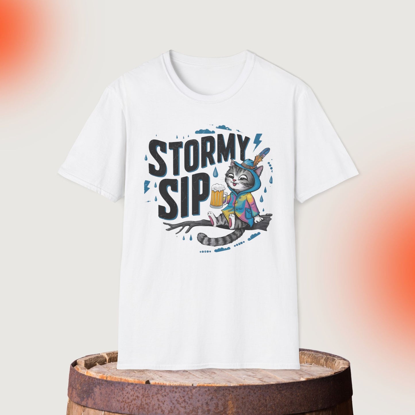 Stormy Sip Cotton Men Tshirt