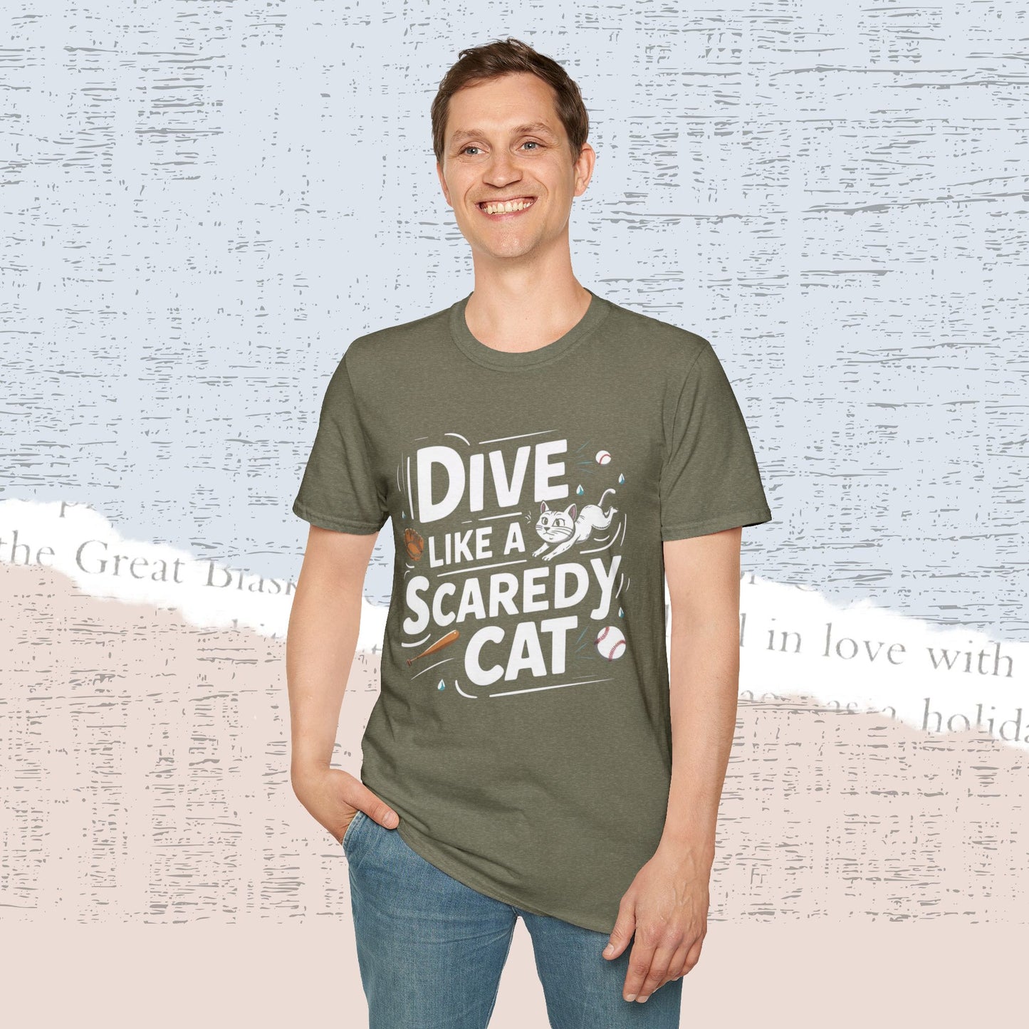 Dive Like Scaredy Cat Cotton Men Tee