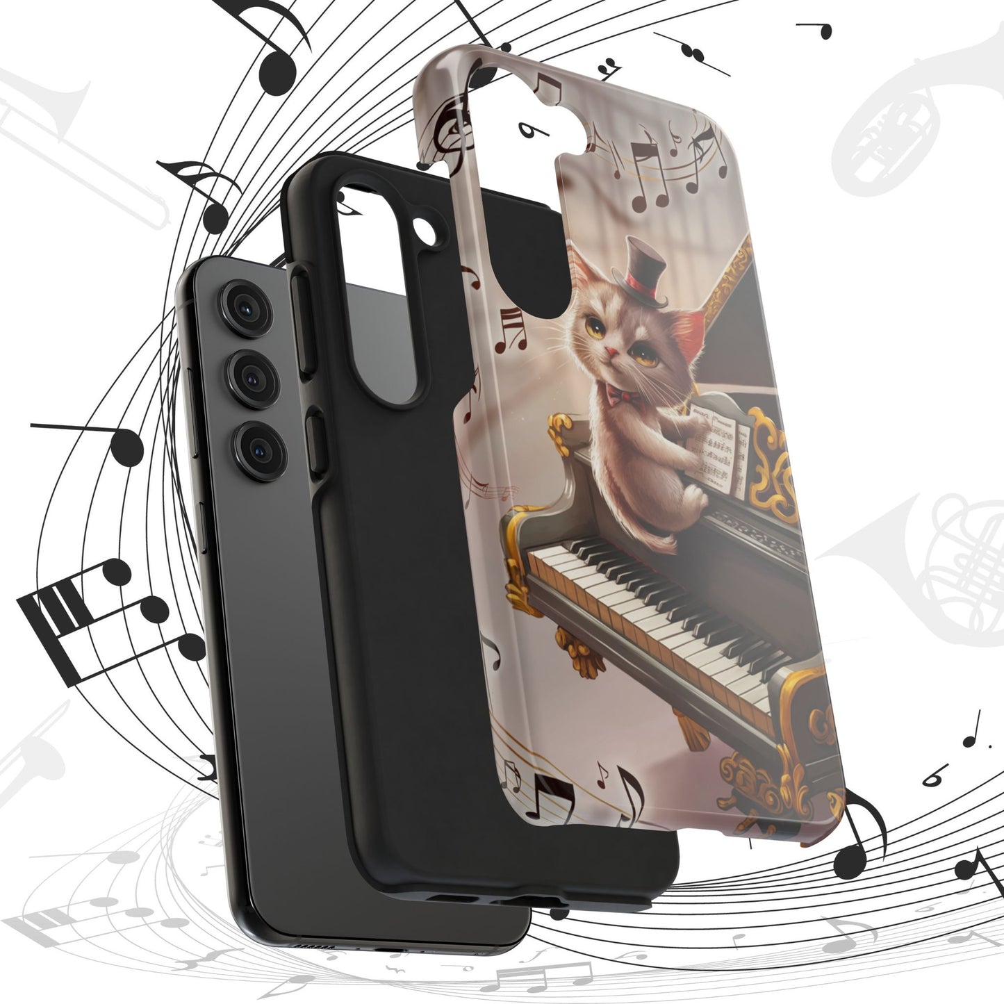 Meowsic Shield Wireless Charging Support Tough Case
