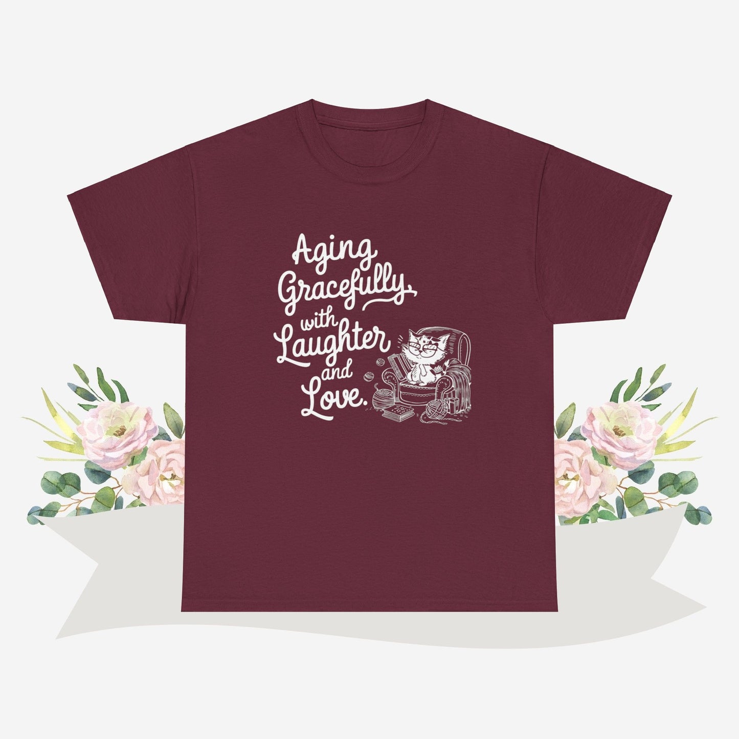 Aging Graceful Laughter & Loves Grandma Cotton T-Shirt