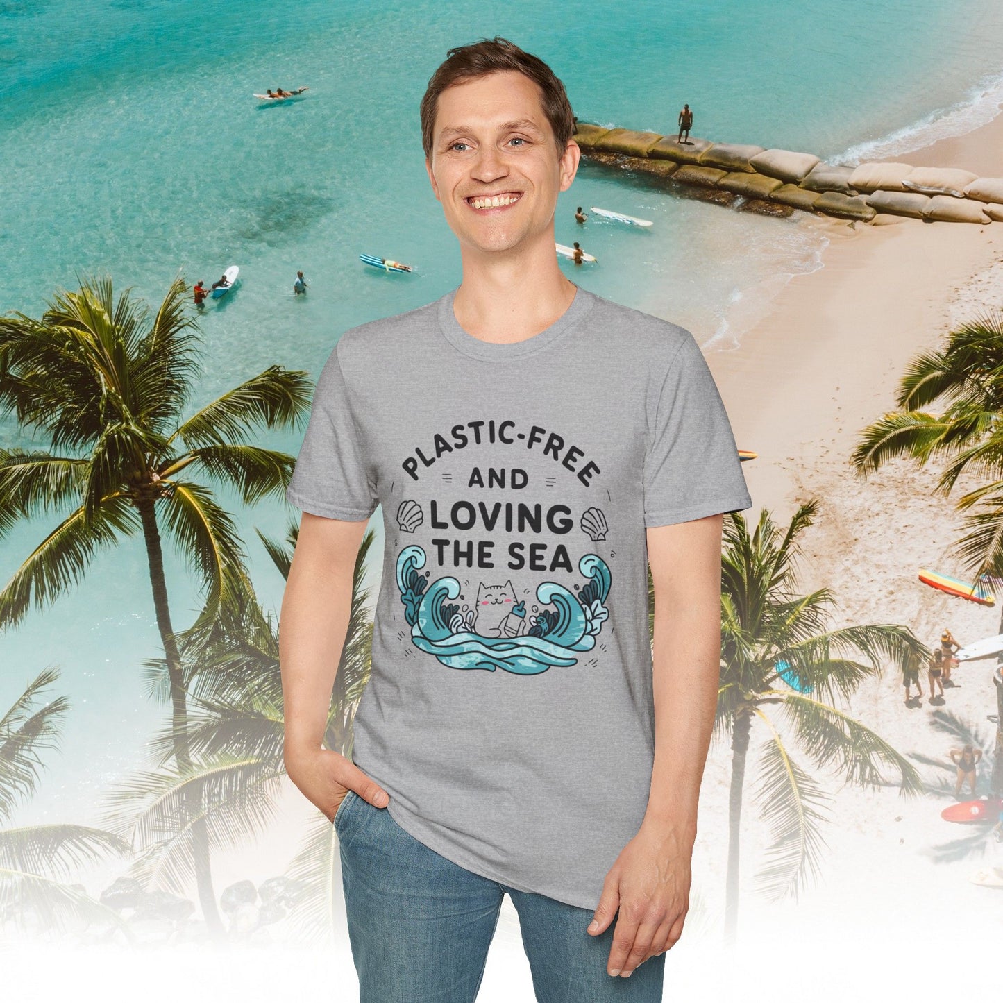 Plastic Free Ocean Cotton T-Shirt