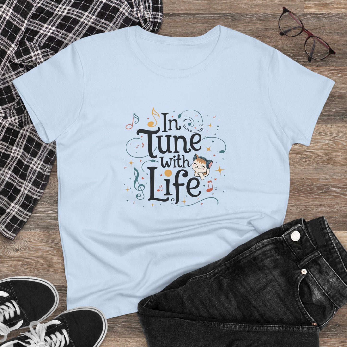 In Tune With Life Women Cotton Tshirt