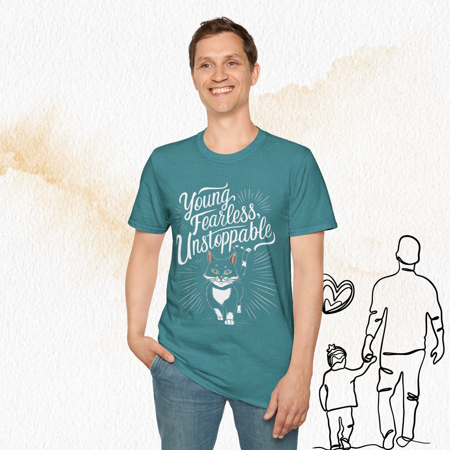 Young Fearless Unstoppable Crew Neck Cotton Men Tshirt