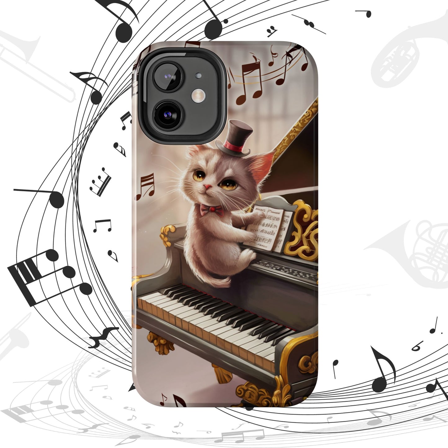 Meowsic Shield Wireless Charging Support Tough Case