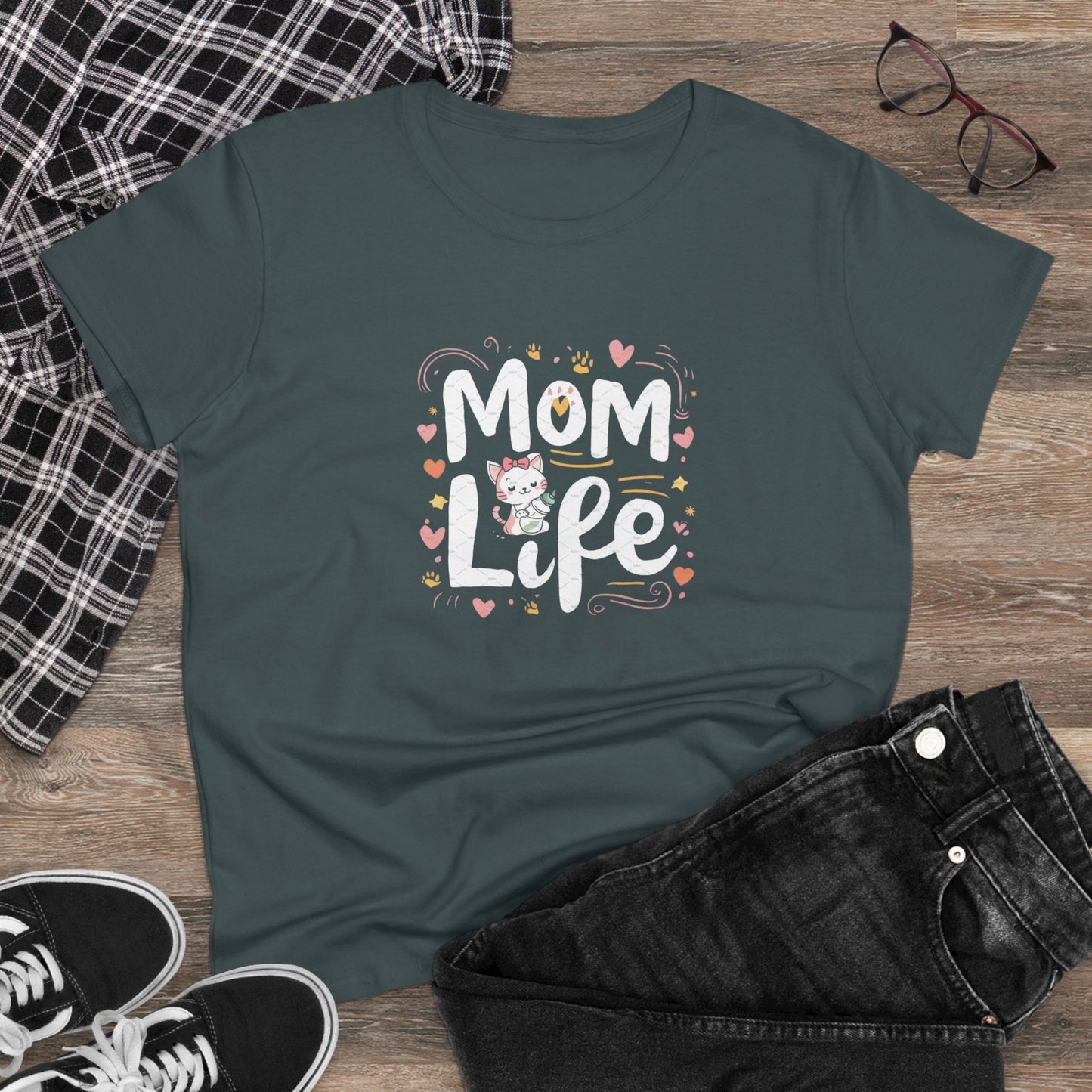 Mom Life Women Cotton Tshirt