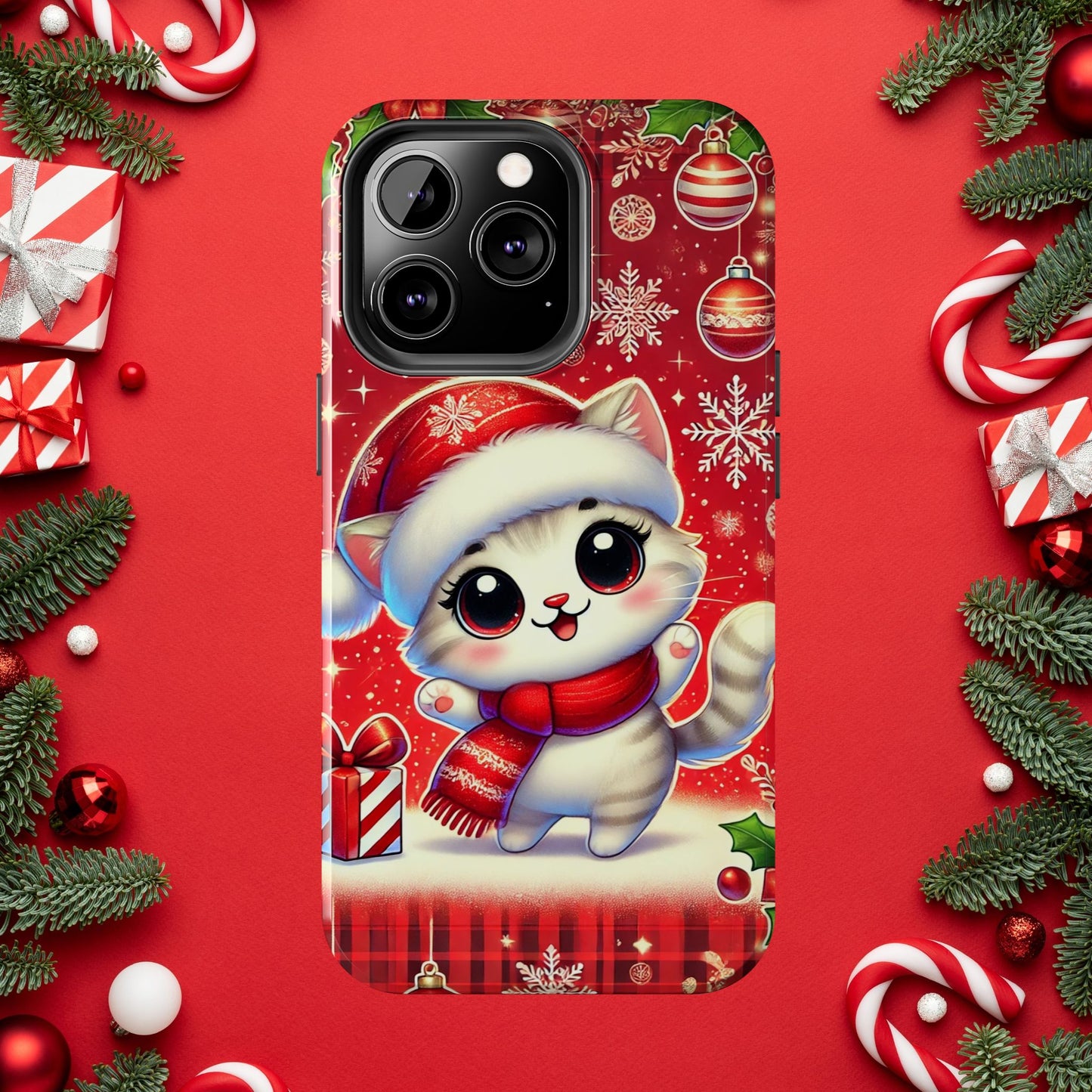 Merry Meows Wireless Charging Support Tough Case